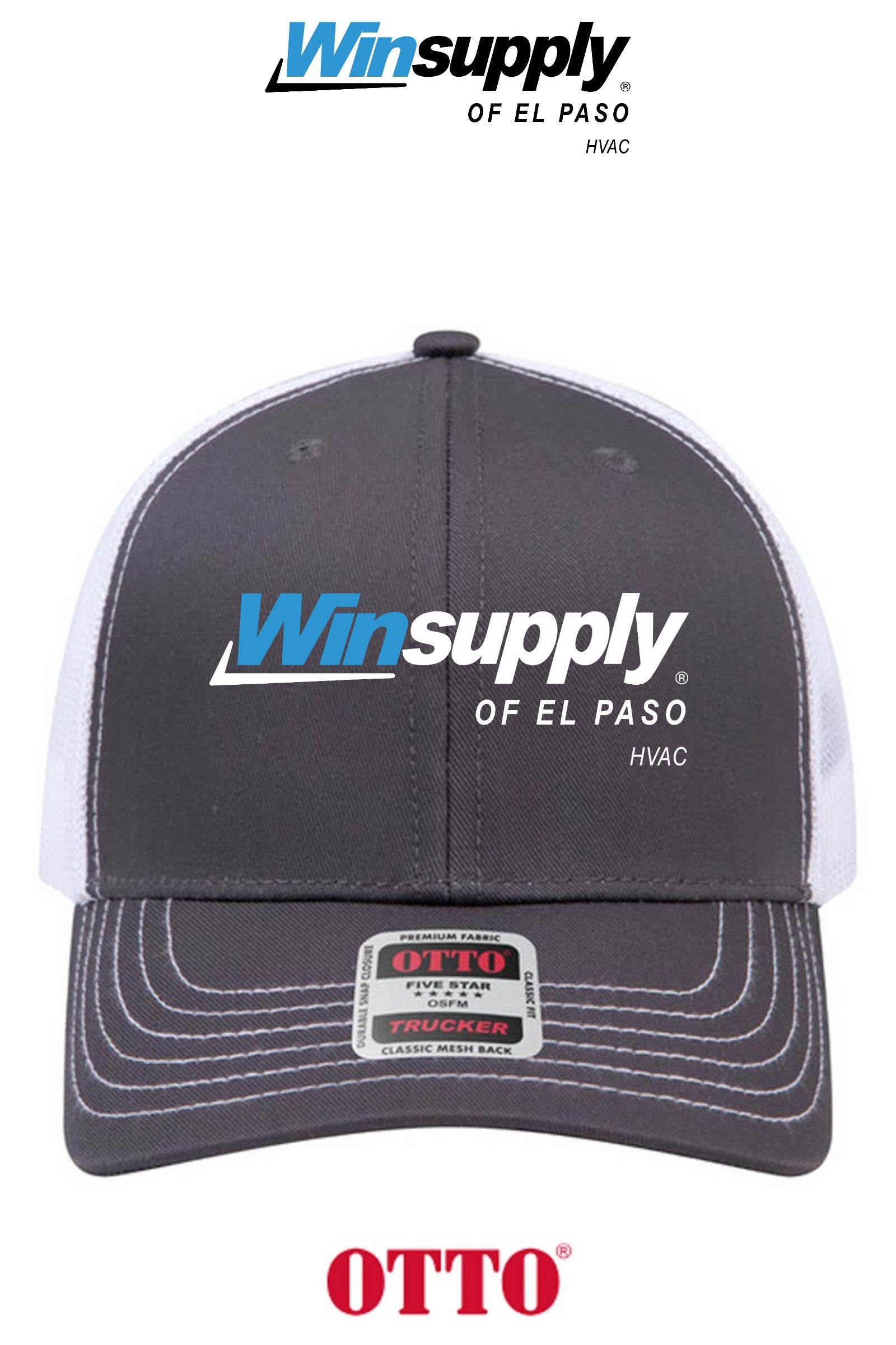 **BULK BUY SPECIAL** OTTO CAP® 6 Panel Mid Profile Mesh Back Trucker Hat - Winsupply of El Paso
