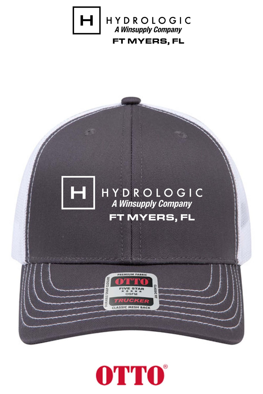 **BULK BUY SPECIAL** OTTO CAP® 6 Panel Mid Profile Mesh Back Trucker Hat - Winsupply Ft Myers FL Co.