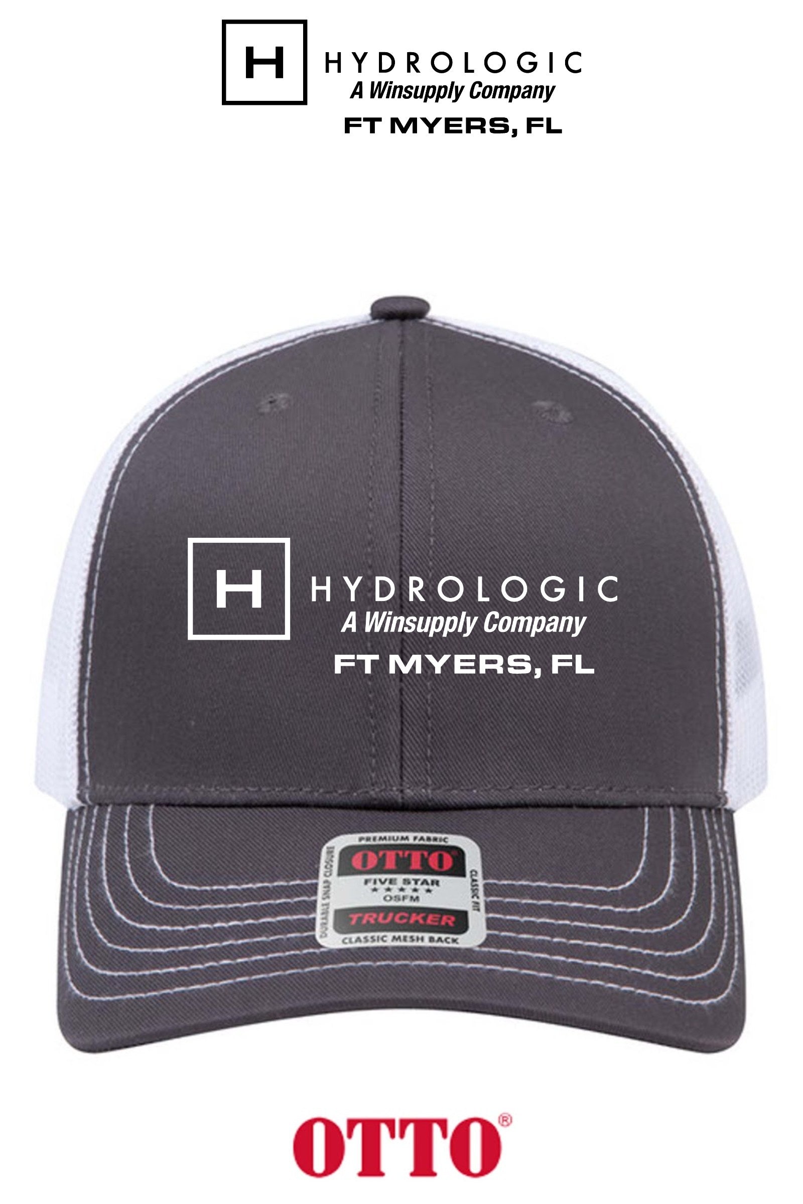 **BULK BUY SPECIAL** OTTO CAP® 6 Panel Mid Profile Mesh Back Trucker Hat - Winsupply Ft Myers FL Co.