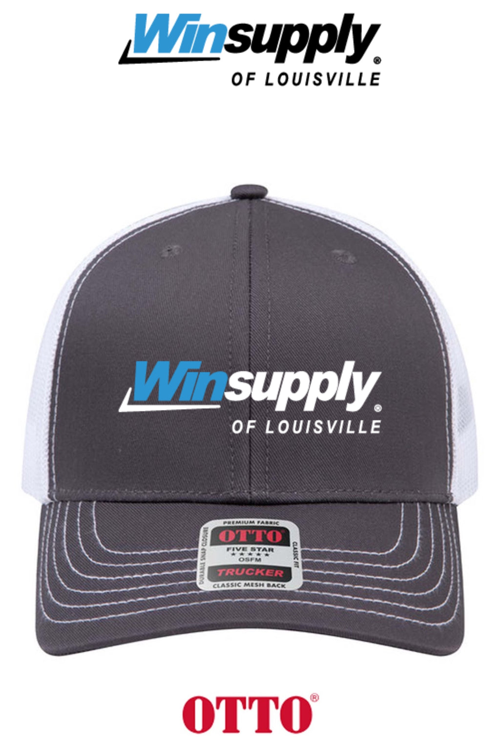 **BULK BUY SPECIAL** OTTO CAP® 6 Panel Mid Profile Mesh Back Trucker Hat - Winsupply of Louisville KY
