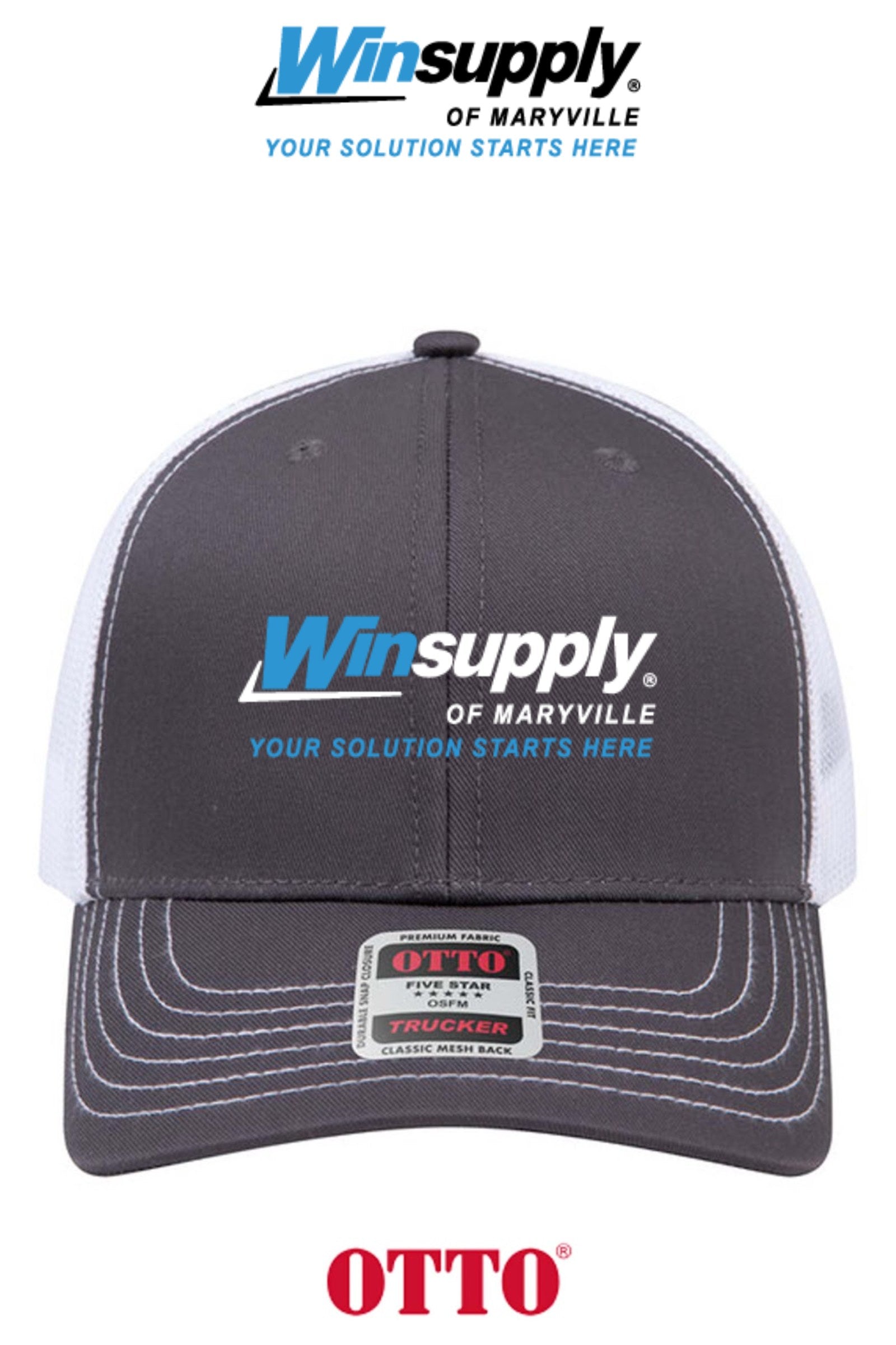 **BULK BUY SPECIAL** OTTO CAP® 6 Panel Mid Profile Mesh Back Trucker Hat - Winsupply of Maryville
