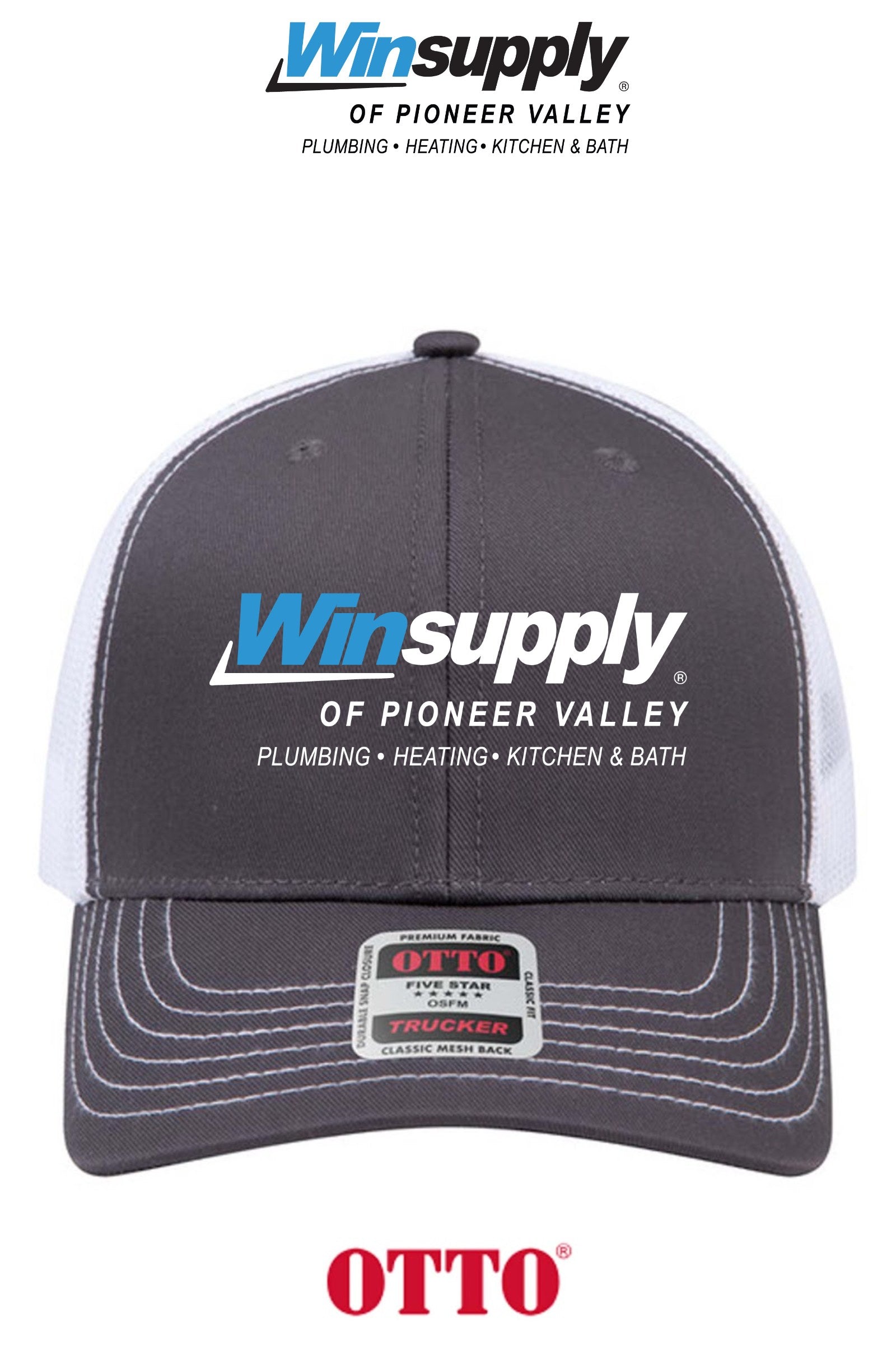 **BULK BUY SPECIAL** OTTO CAP® 6 Panel Mid Profile Mesh Back Trucker Hat - Winsupply of Pioneer Valley