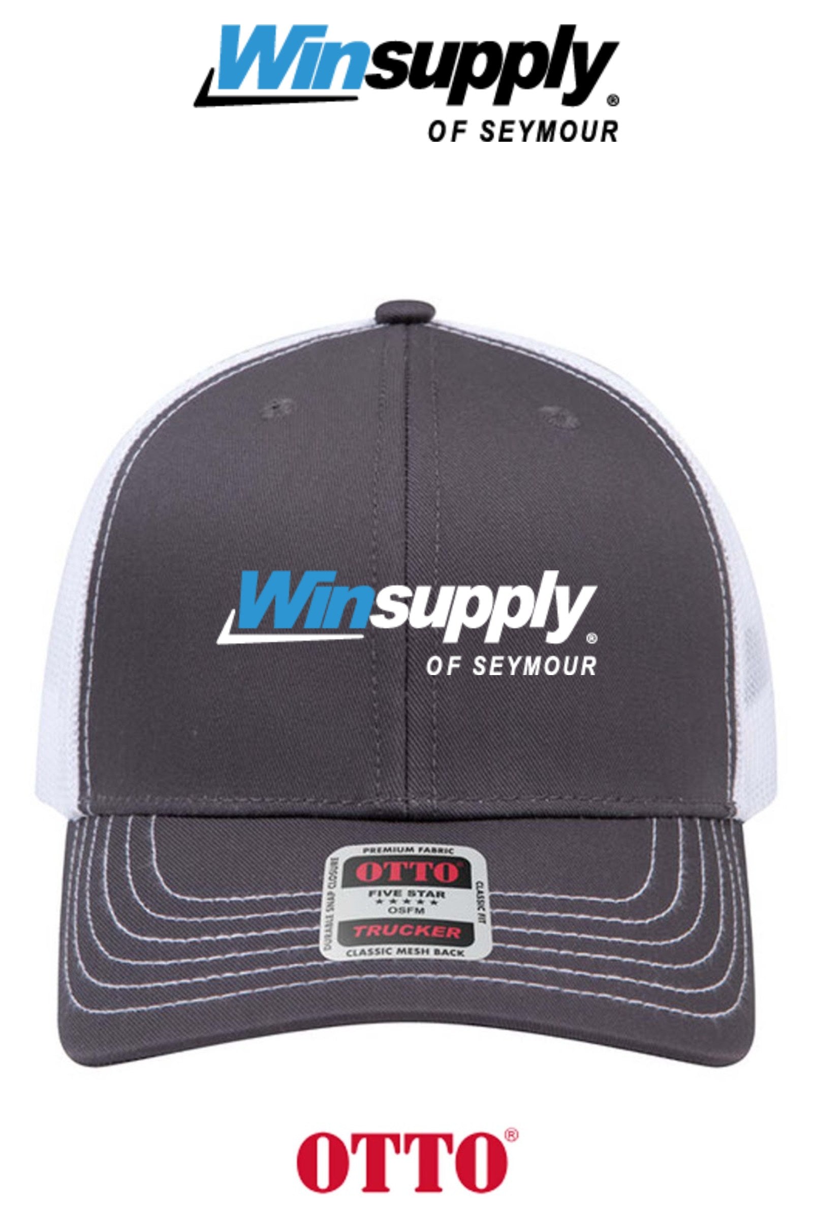 **BULK BUY SPECIAL** OTTO CAP® 6 Panel Mid Profile Mesh Back Trucker Hat - Winsupply of Seymour IN