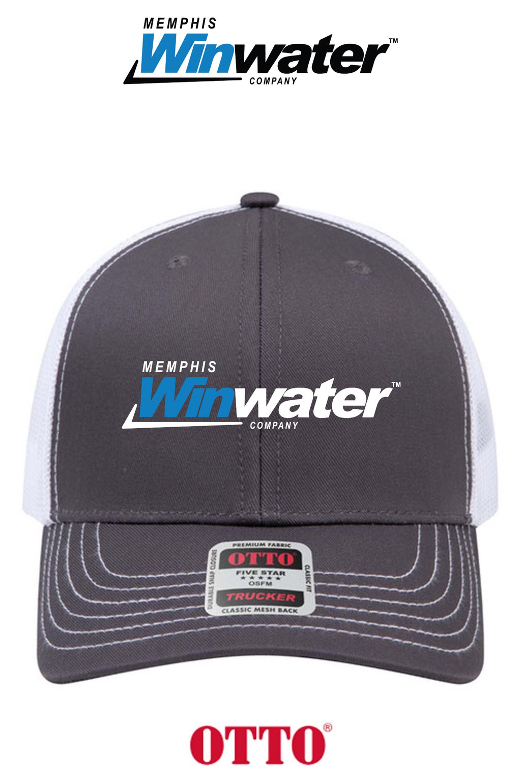**BULK BUY SPECIAL** OTTO CAP® 6 Panel Mid Profile Mesh Back Trucker Hat - Memphis Winwater