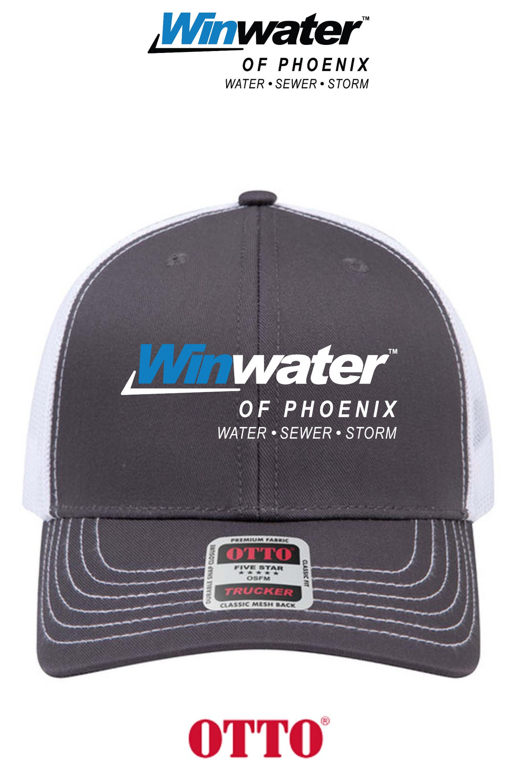 **BULK BUY SPECIAL** OTTO CAP® 6 Panel Mid Profile Mesh Back Trucker Hat - Winwater of Phoenix