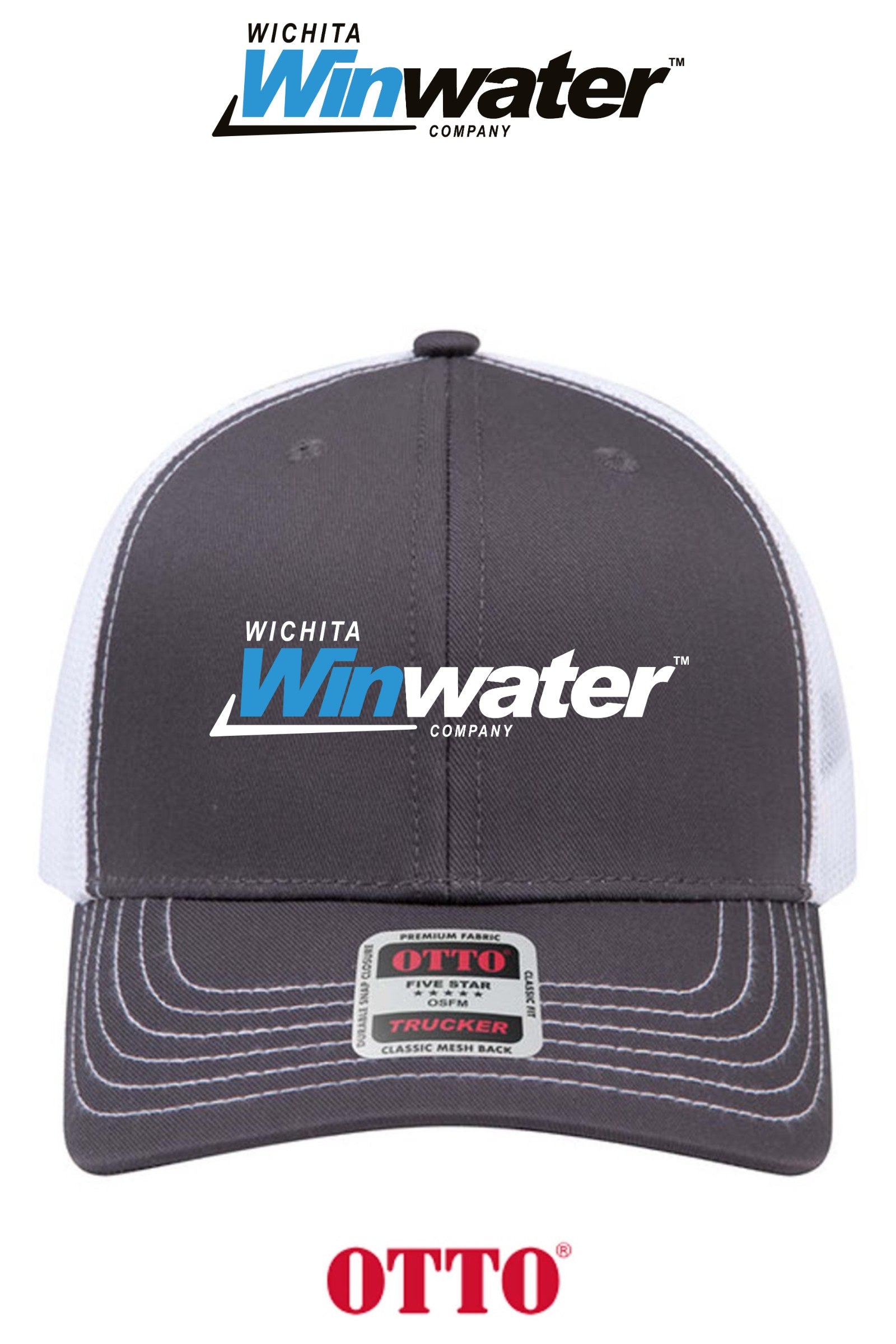 **BULK BUY SPECIAL** OTTO CAP® 6 Panel Mid Profile Mesh Back Trucker Hat - Wichita Winwater