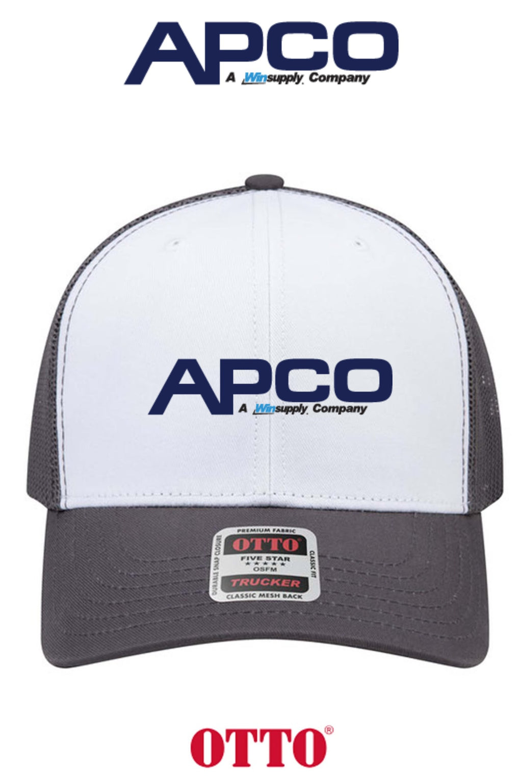 **BULK BUY SPECIAL** OTTO CAP® 6 Panel Mid Profile Mesh Back Trucker Hat - APCO Supply - Indianapolis