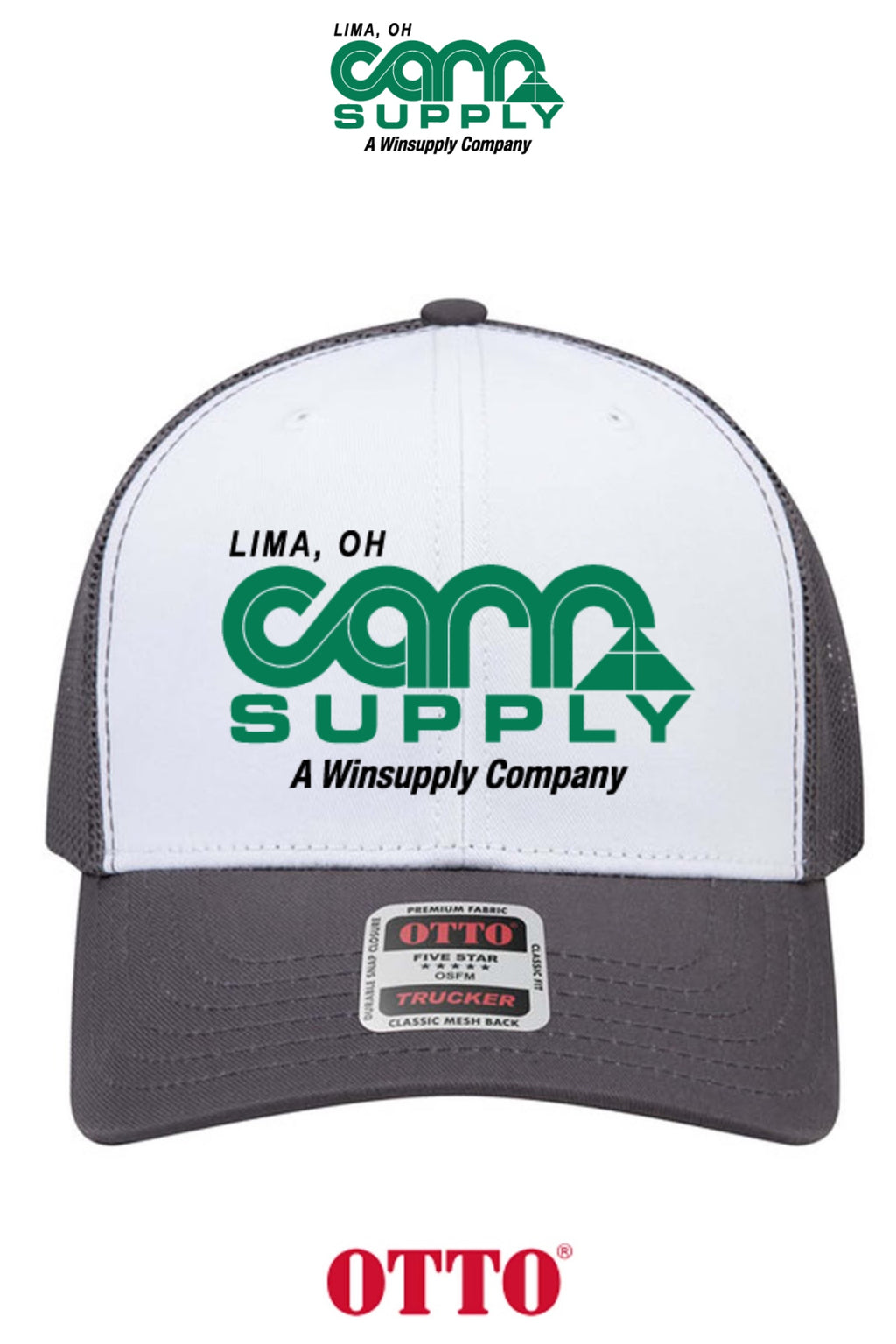 **BULK BUY SPECIAL** OTTO CAP® 6 Panel Mid Profile Mesh Back Trucker Hat - Carr Supply - Lima