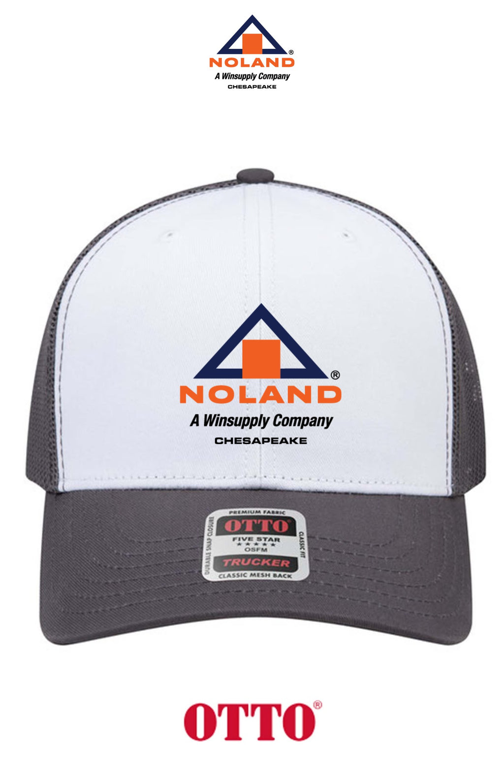**BULK BUY SPECIAL** OTTO CAP® 6 Panel Mid Profile Mesh Back Trucker Hat - Noland Company Chesapeake