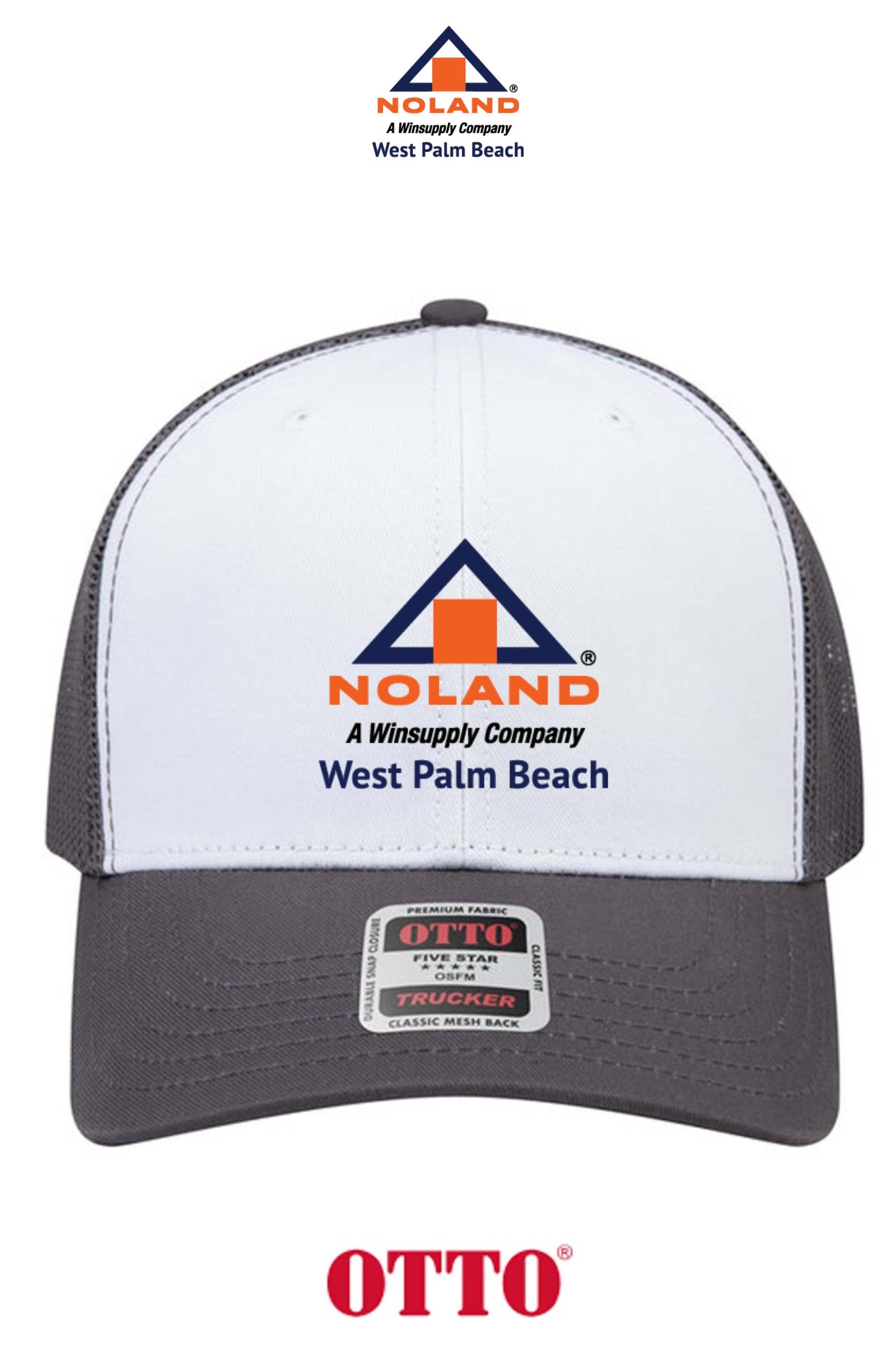 **BULK BUY SPECIAL** OTTO CAP® 6 Panel Mid Profile Mesh Back Trucker Hat - Noland West Palm Beach