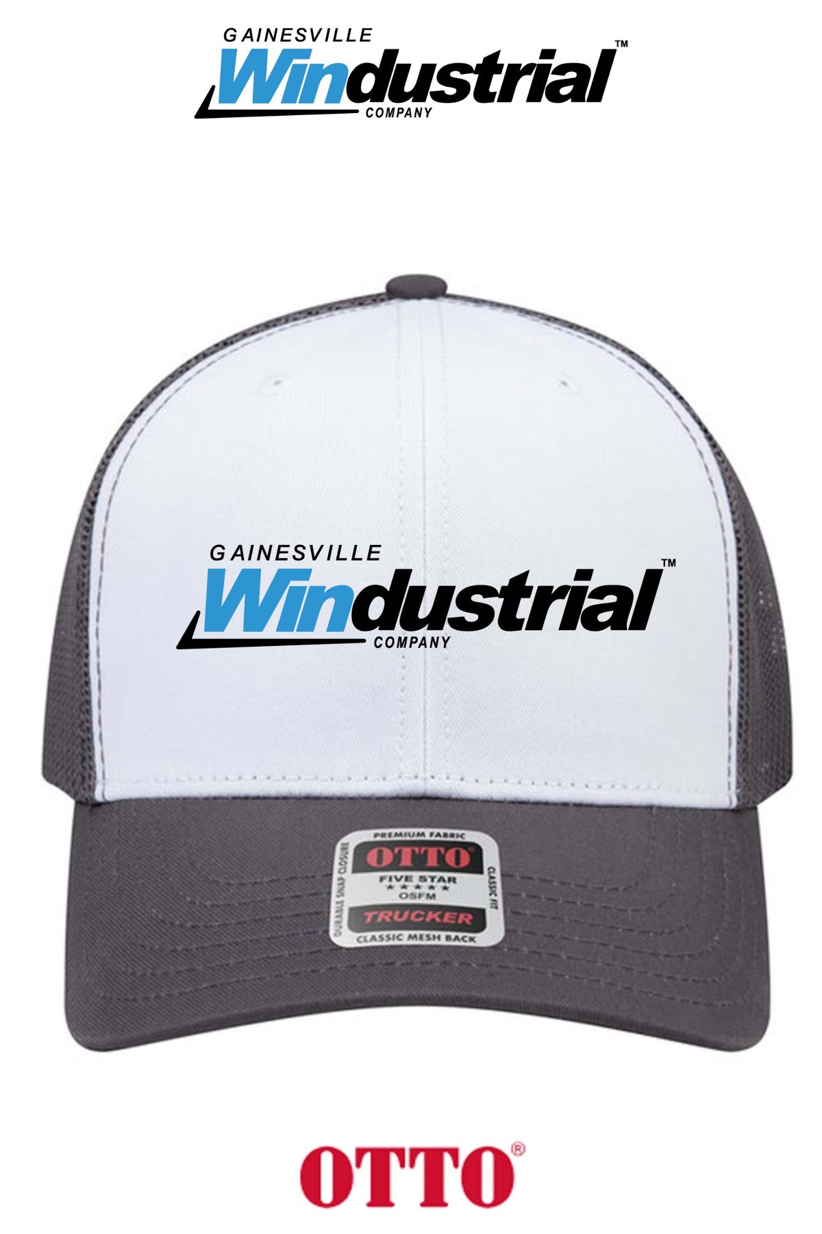 **BULK BUY SPECIAL** OTTO CAP® 6 Panel Mid Profile Mesh Back Trucker Hat - Gainesville Windustrial