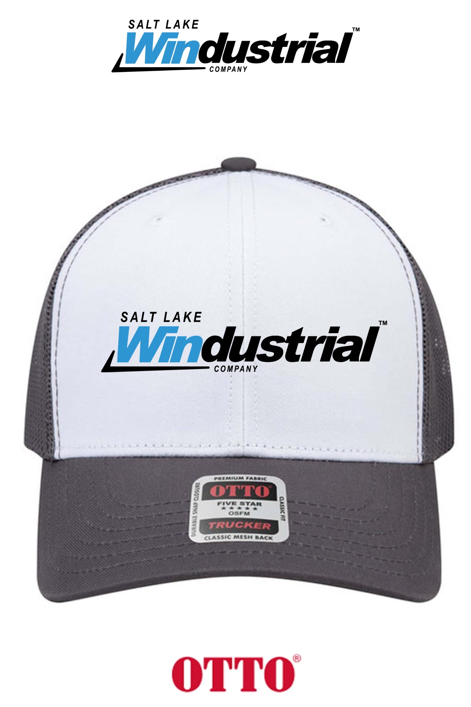 **BULK BUY SPECIAL** OTTO CAP® 6 Panel Mid Profile Mesh Back Trucker Hat - Salt Lake Windustrial