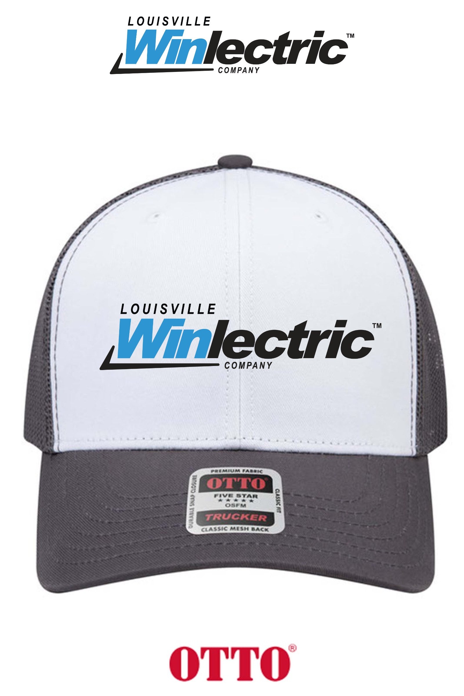 **BULK BUY SPECIAL** OTTO CAP® 6 Panel Mid Profile Mesh Back Trucker Hat - Louisville Winlectric