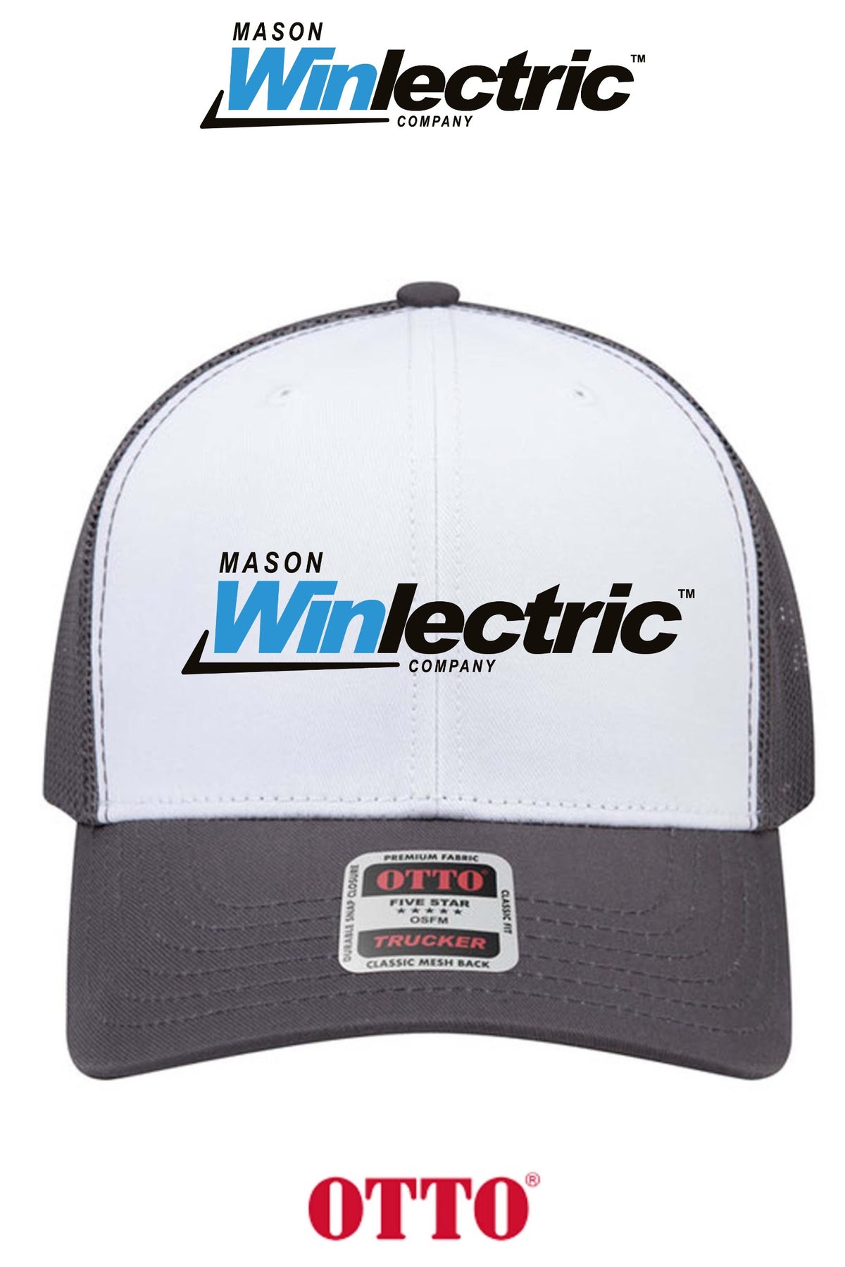 **BULK BUY SPECIAL** OTTO CAP® 6 Panel Mid Profile Mesh Back Trucker Hat - Mason Winlectric