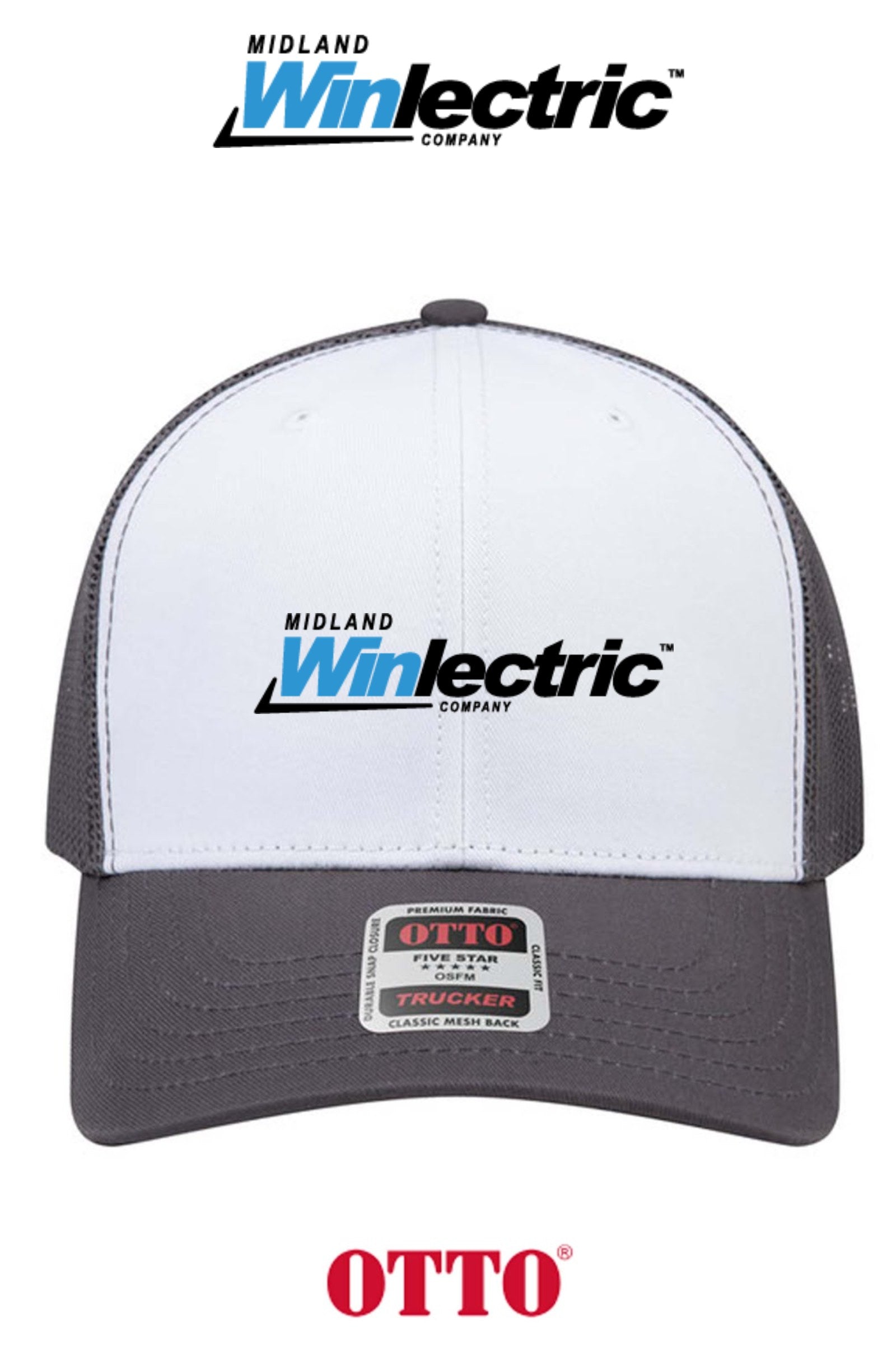 **BULK BUY SPECIAL** OTTO CAP® 6 Panel Mid Profile Mesh Back Trucker Hat - Winlectric of Midland