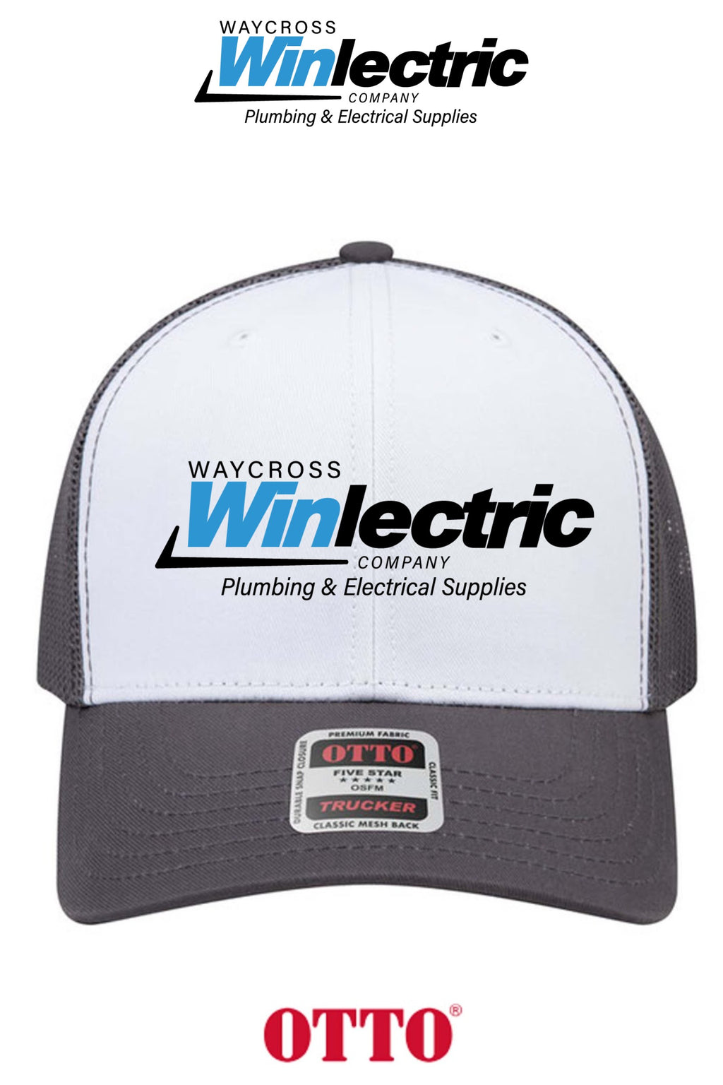 **BULK BUY SPECIAL** OTTO CAP® 6 Panel Mid Profile Mesh Back Trucker Hat - Waycross Winlectric