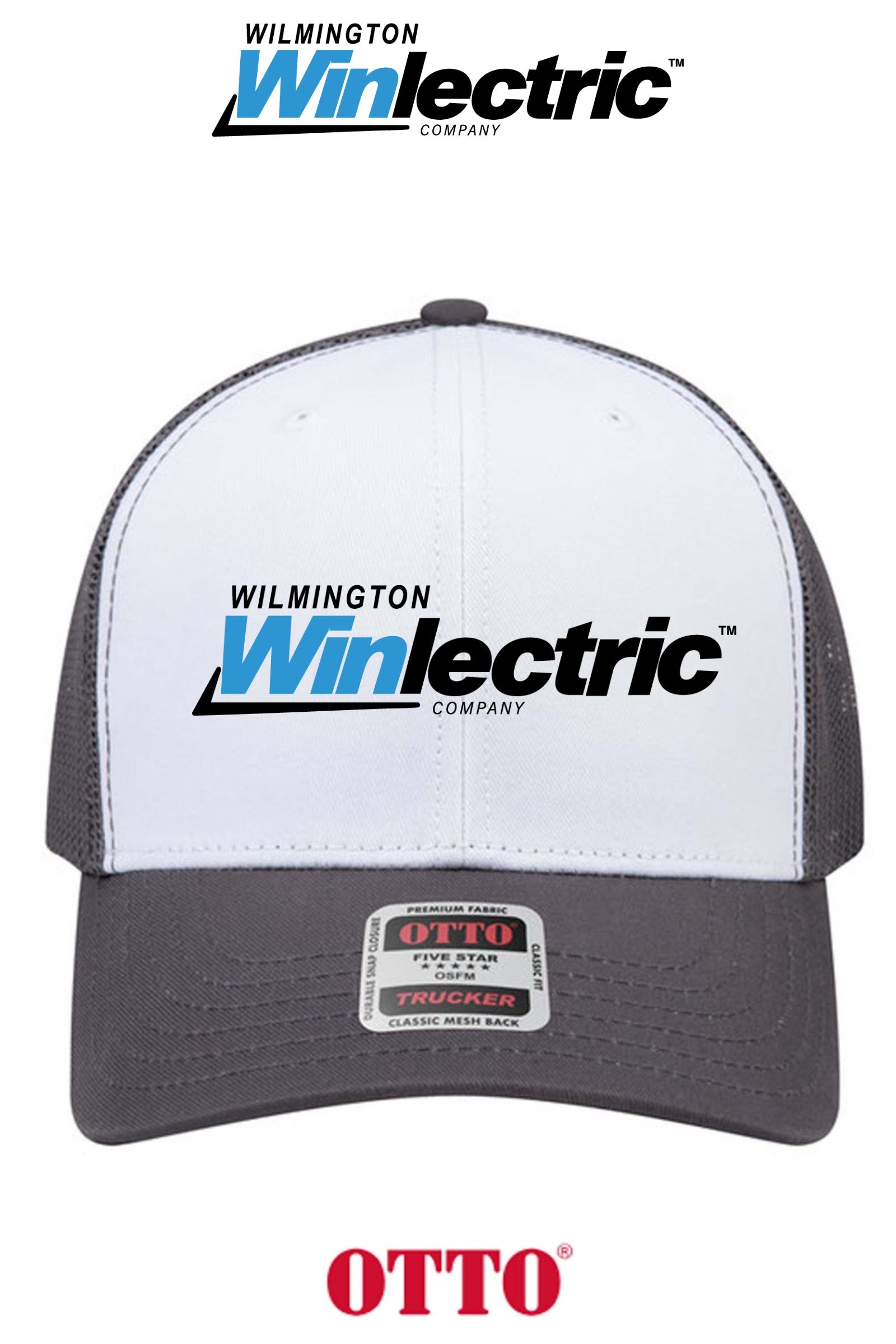 **BULK BUY SPECIAL** OTTO CAP® 6 Panel Mid Profile Mesh Back Trucker Hat - Wilmington Winlectric