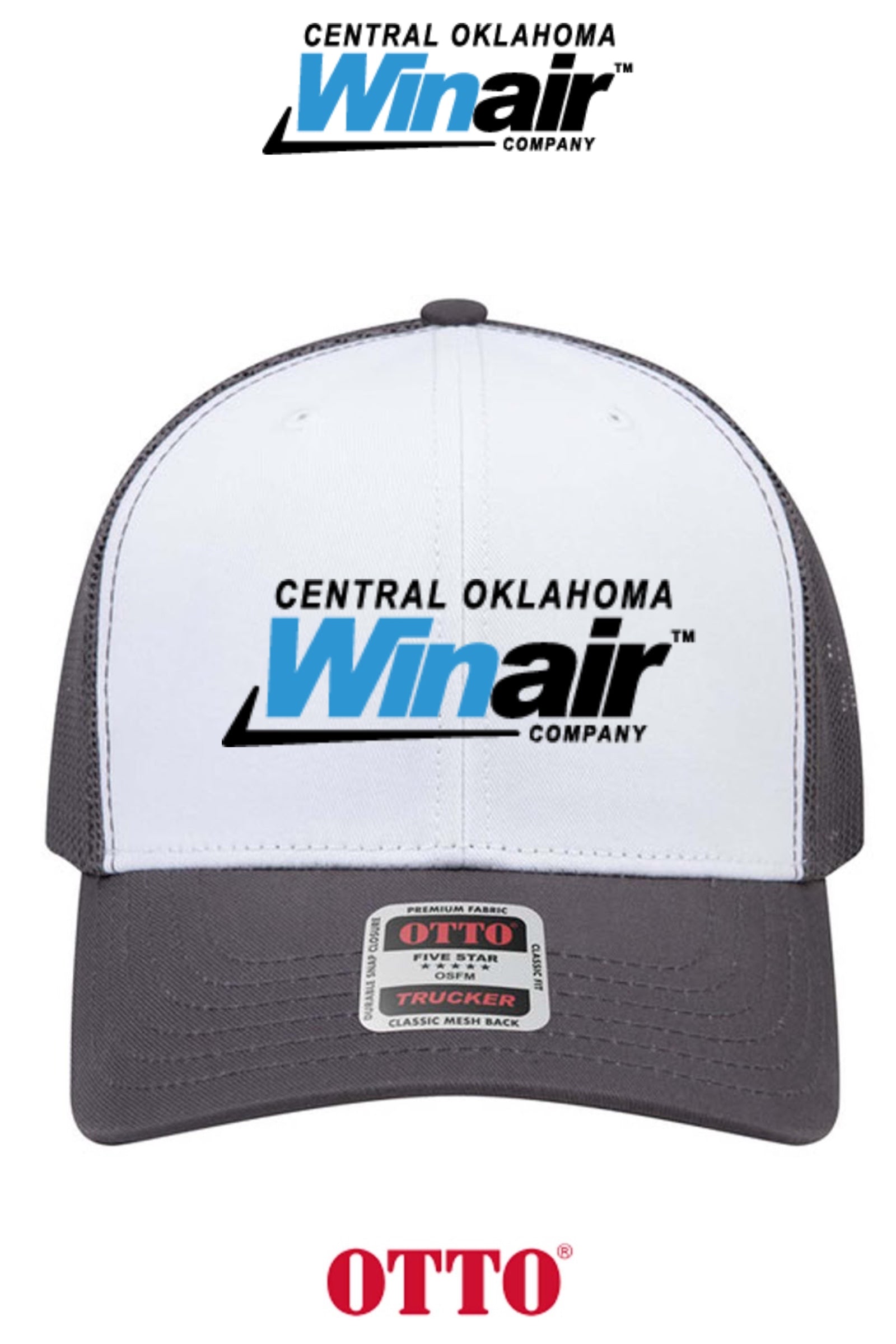 **BULK BUY SPECIAL** OTTO CAP® 6 Panel Mid Profile Mesh Back Trucker Hat - Central Oklahoma Winair