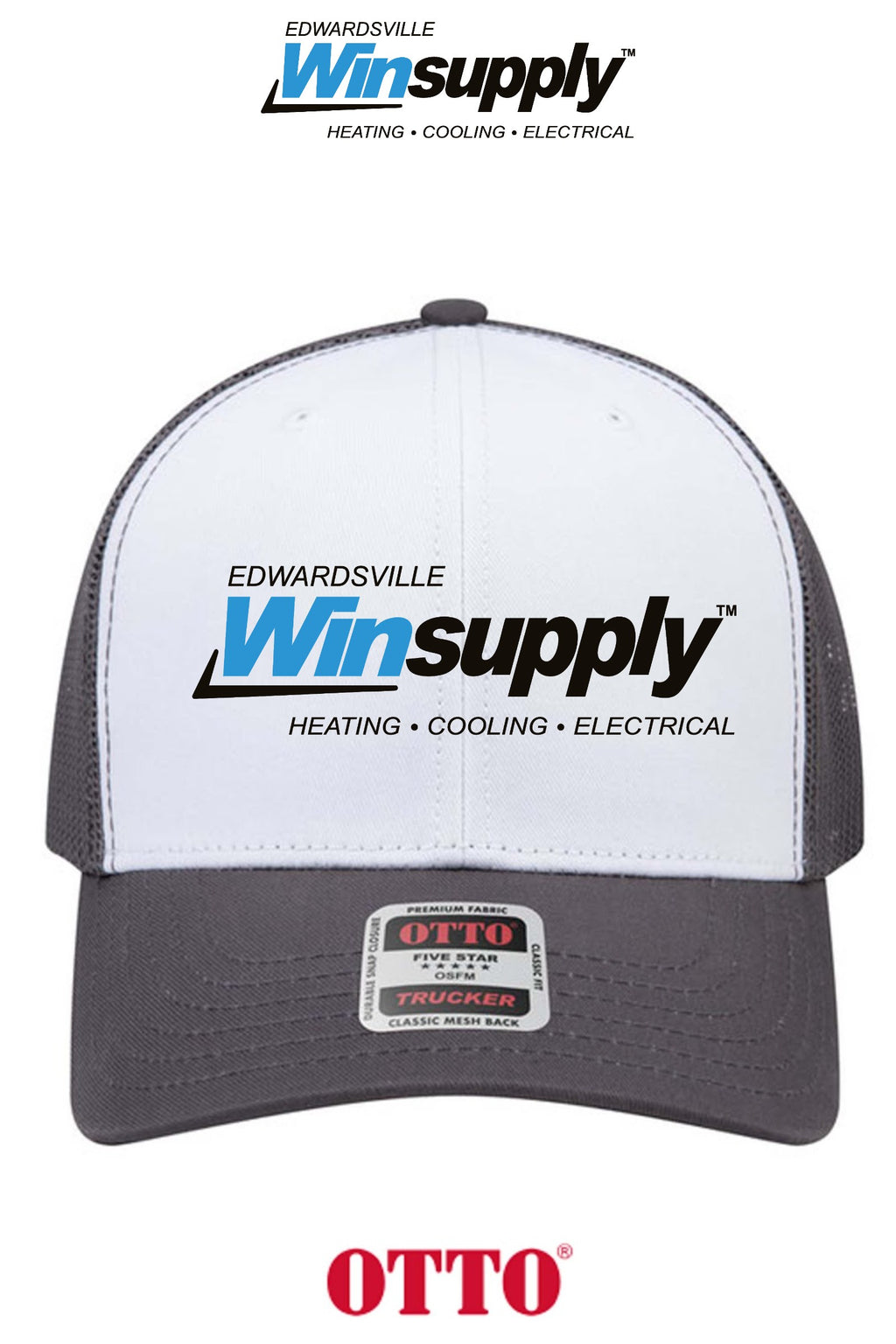 **BULK BUY SPECIAL** OTTO CAP® 6 Panel Mid Profile Mesh Back Trucker Hat - Edwardsville Winsupply