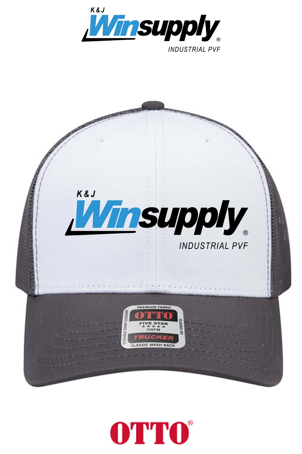 **BULK BUY SPECIAL** OTTO CAP® 6 Panel Mid Profile Mesh Back Trucker Hat - K & J Winsupply, Industrial PVF