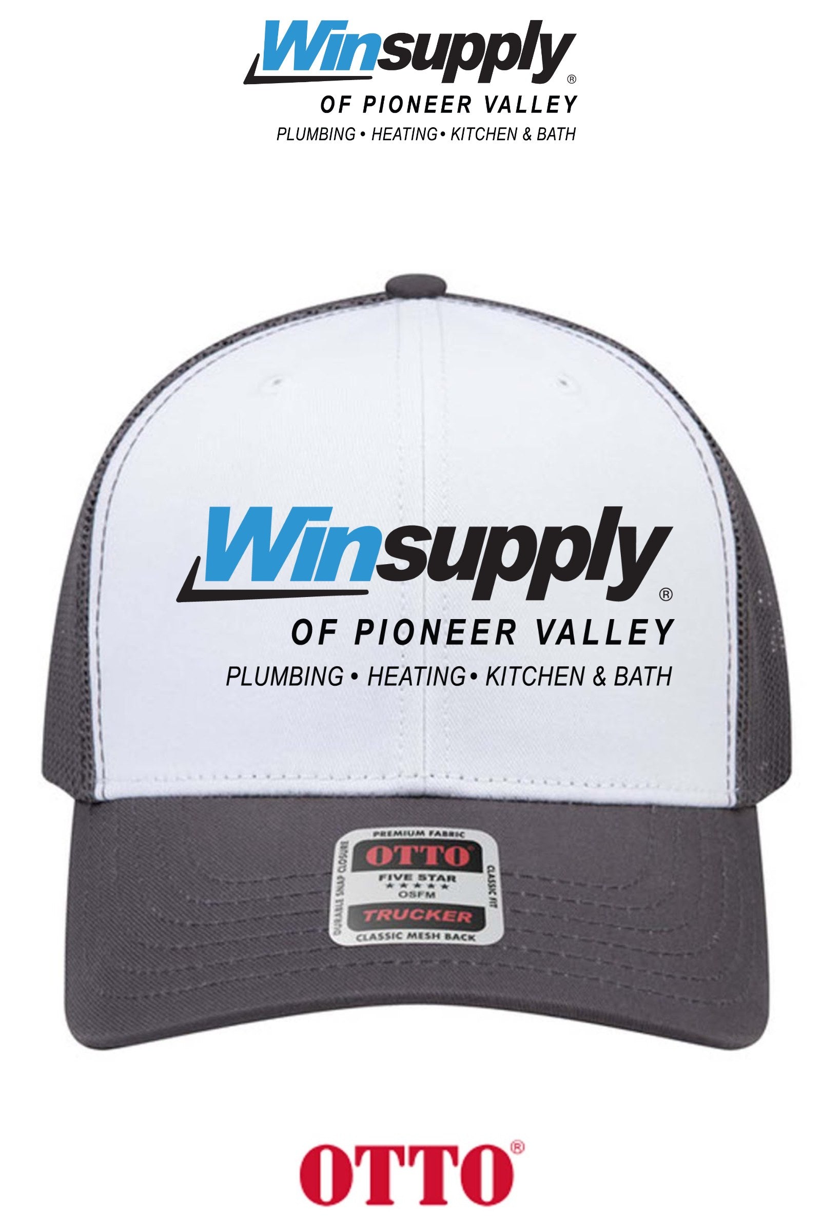 **BULK BUY SPECIAL** OTTO CAP® 6 Panel Mid Profile Mesh Back Trucker Hat - Winsupply of Pioneer Valley