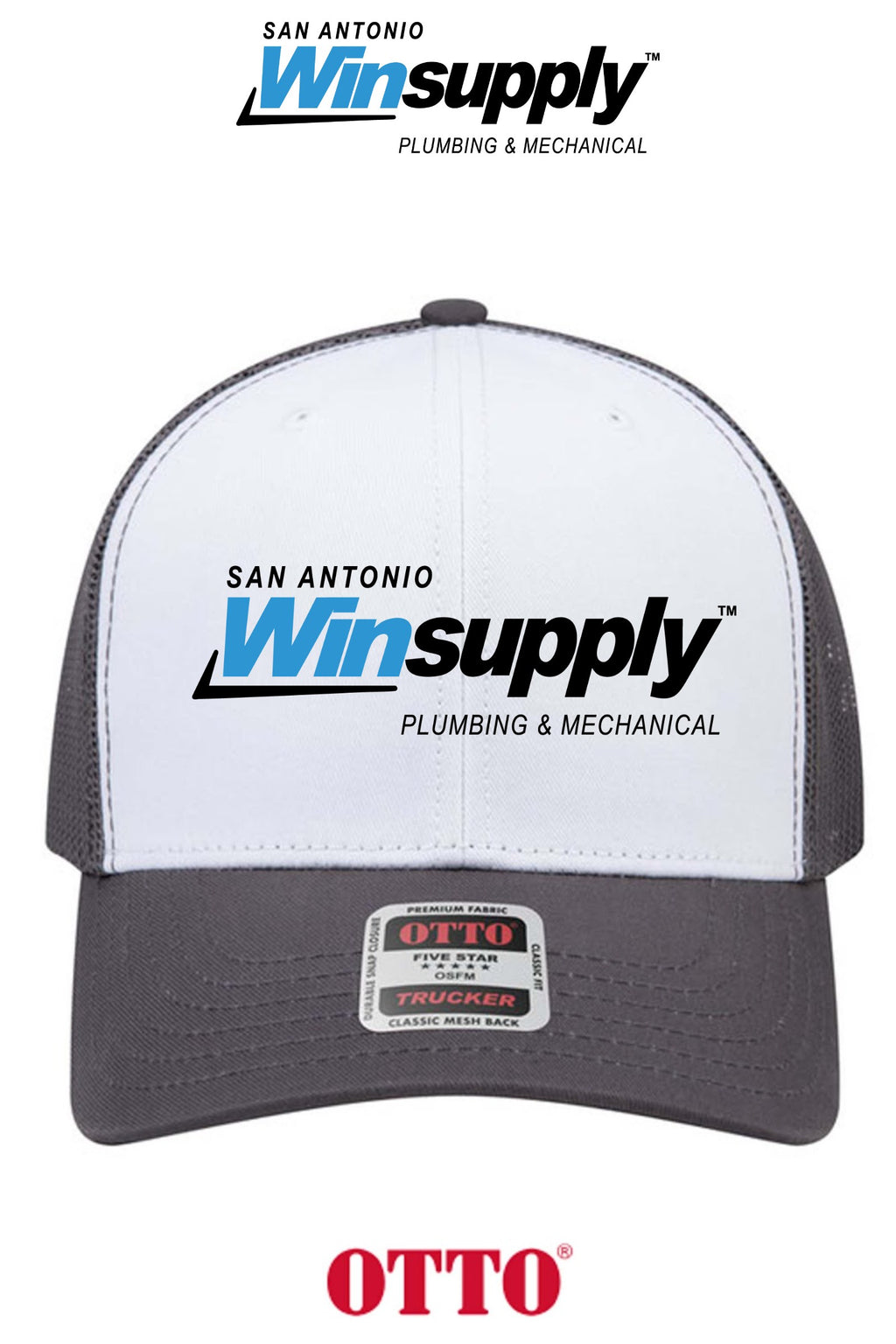 **BULK BUY SPECIAL** OTTO CAP® 6 Panel Mid Profile Mesh Back Trucker Hat - San Antonio Winsupply