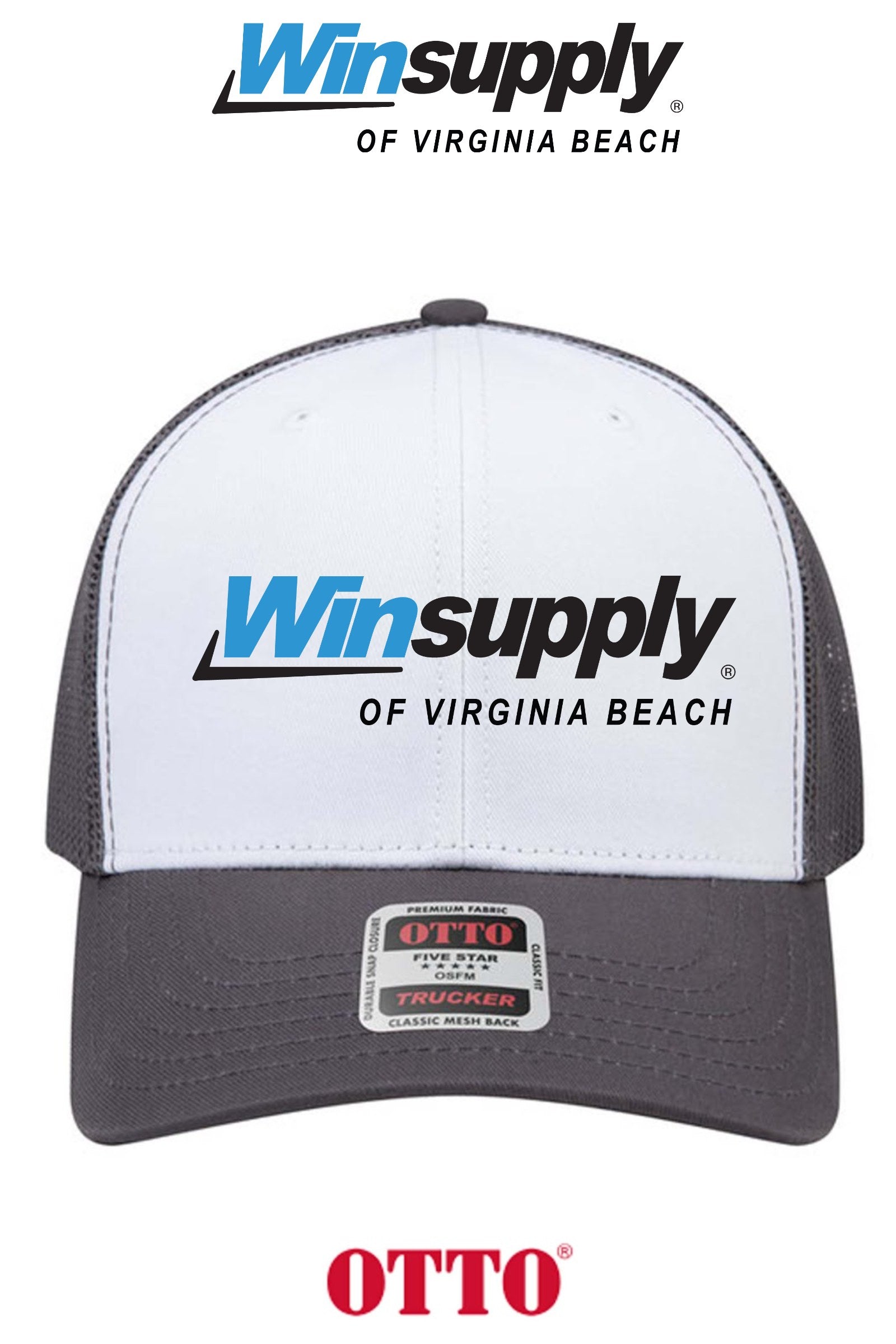 **BULK BUY SPECIAL** OTTO CAP® 6 Panel Mid Profile Mesh Back Trucker Hat - Winsupply Virginia Beach VA