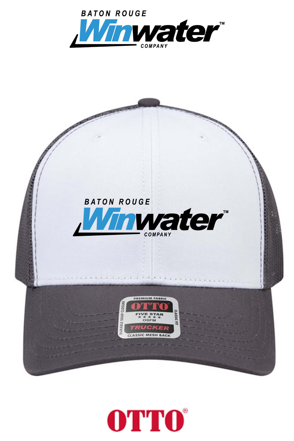 **BULK BUY SPECIAL** OTTO CAP® 6 Panel Mid Profile Mesh Back Trucker Hat - Baton Rouge Winwater