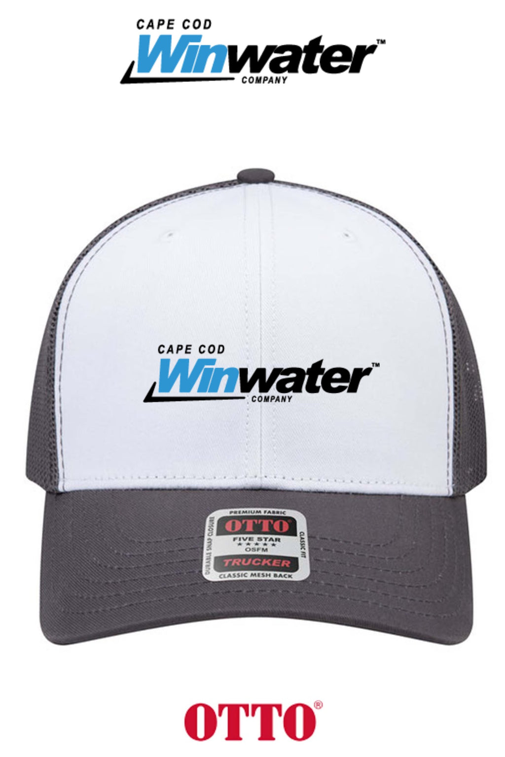 **BULK BUY SPECIAL** OTTO CAP® 6 Panel Mid Profile Mesh Back Trucker Hat - Winwater Cape Cod