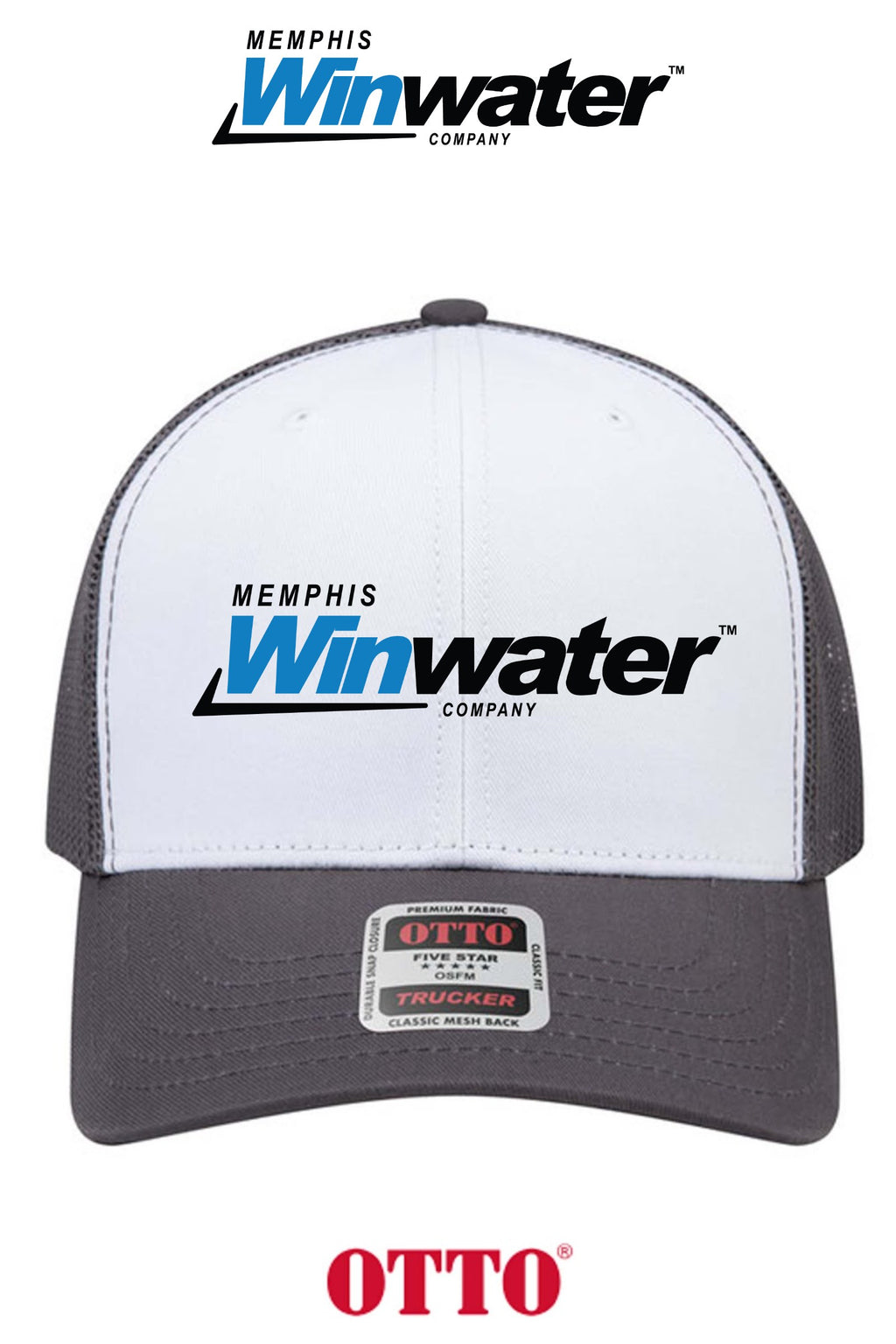 **BULK BUY SPECIAL** OTTO CAP® 6 Panel Mid Profile Mesh Back Trucker Hat - Memphis Winwater