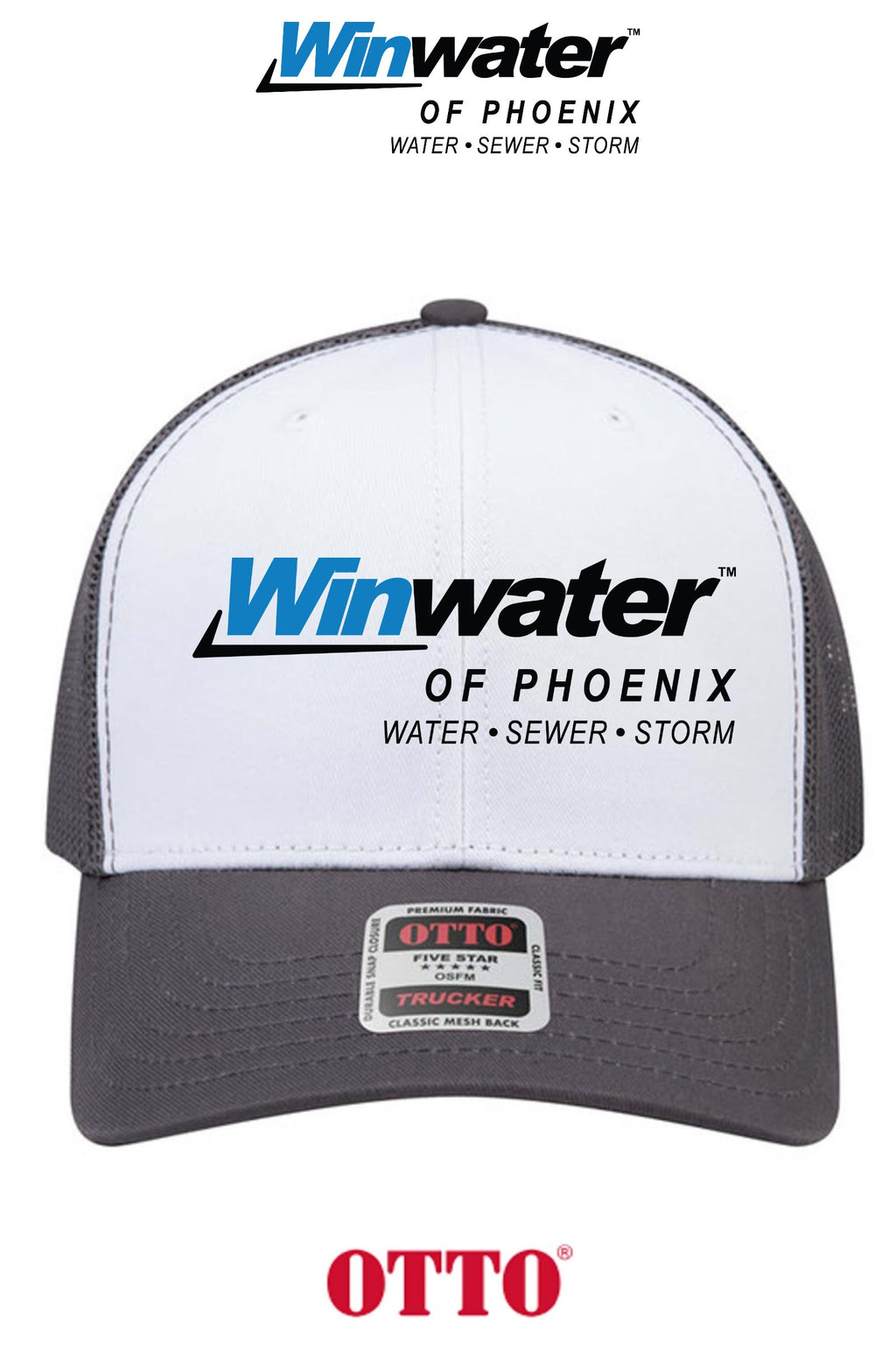 **BULK BUY SPECIAL** OTTO CAP® 6 Panel Mid Profile Mesh Back Trucker Hat - Winwater of Phoenix