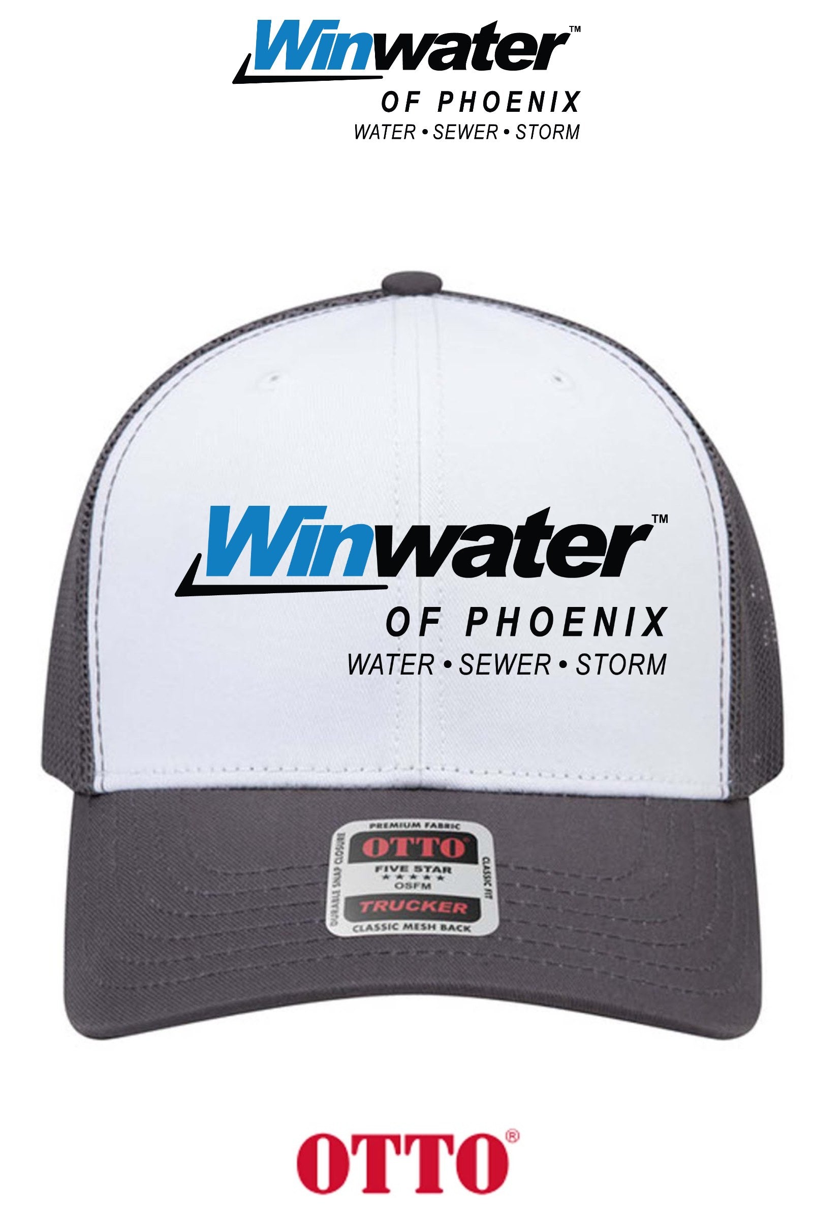 **BULK BUY SPECIAL** OTTO CAP® 6 Panel Mid Profile Mesh Back Trucker Hat - Winwater of Phoenix