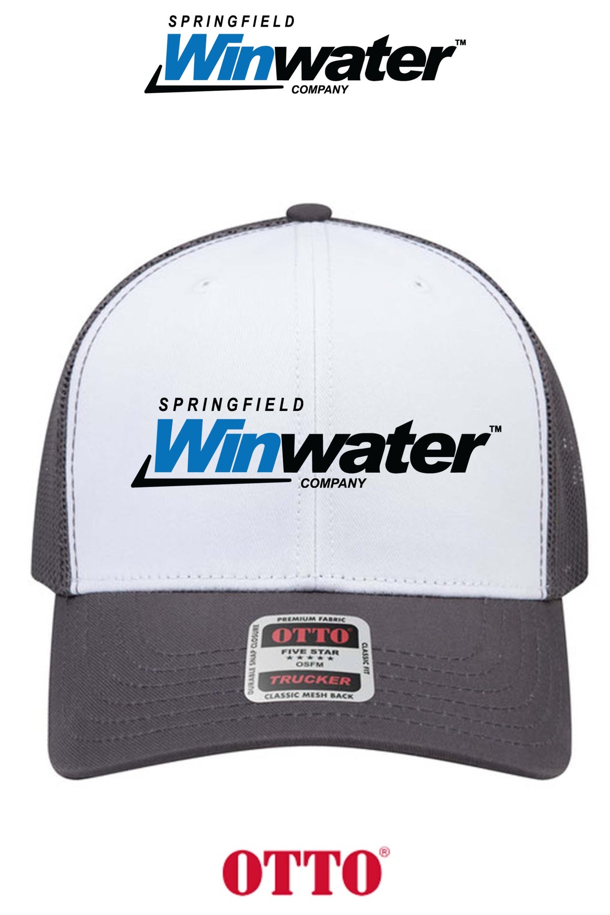 **BULK BUY SPECIAL** OTTO CAP® 6 Panel Mid Profile Mesh Back Trucker Hat - Springfield Winwater