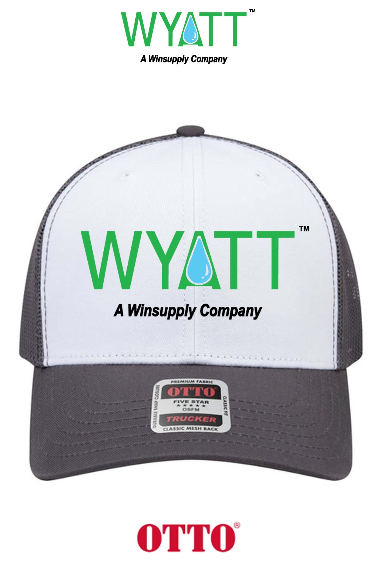 **BULK BUY SPECIAL** OTTO CAP® 6 Panel Mid Profile Mesh Back Trucker Hat - Wyatt Irrigation of Santa Rosa
