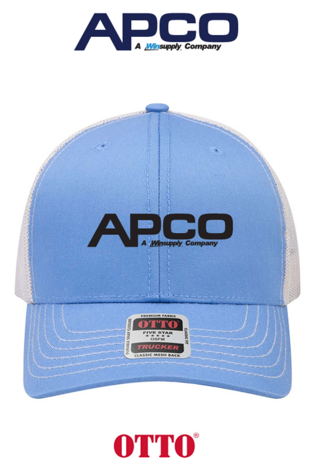 **BULK BUY SPECIAL** OTTO CAP® 6 Panel Mid Profile Mesh Back Trucker Hat - APCO Supply - Indianapolis