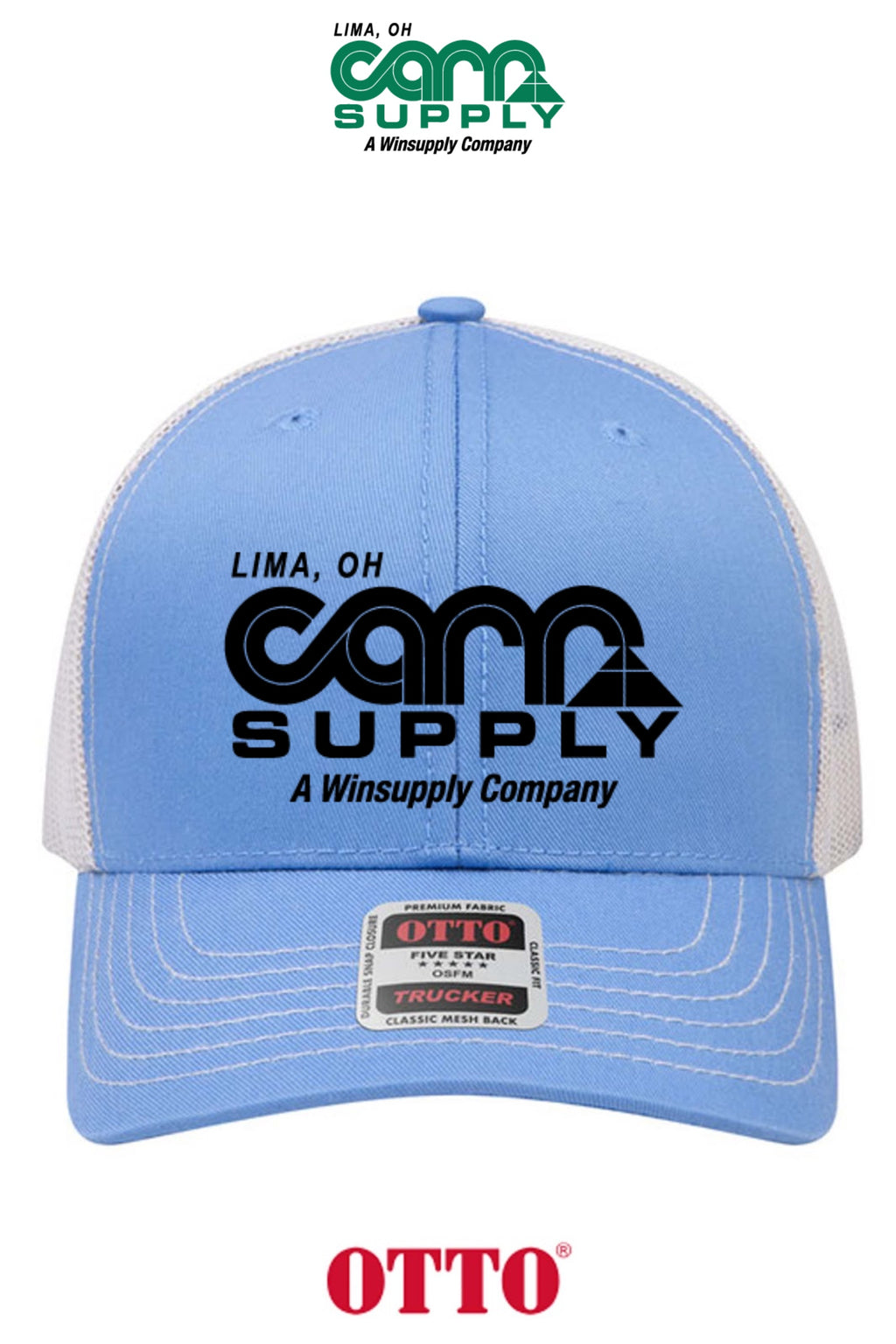 **BULK BUY SPECIAL** OTTO CAP® 6 Panel Mid Profile Mesh Back Trucker Hat - Carr Supply - Lima