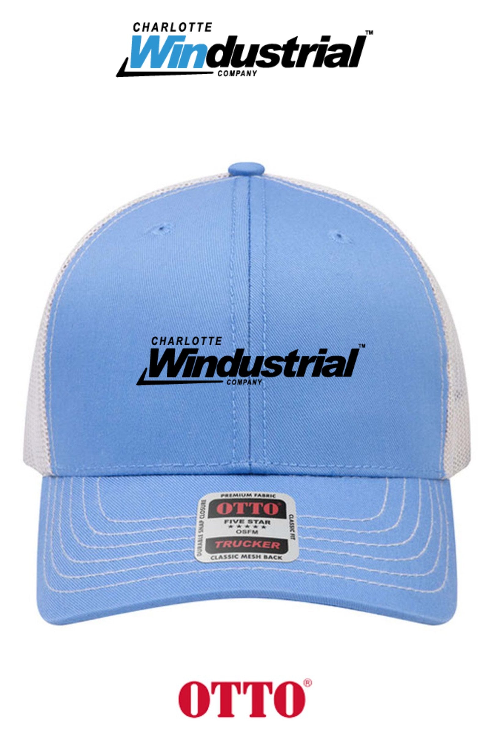**BULK BUY SPECIAL** OTTO CAP® 6 Panel Mid Profile Mesh Back Trucker Hat - Charlotte Windustrial