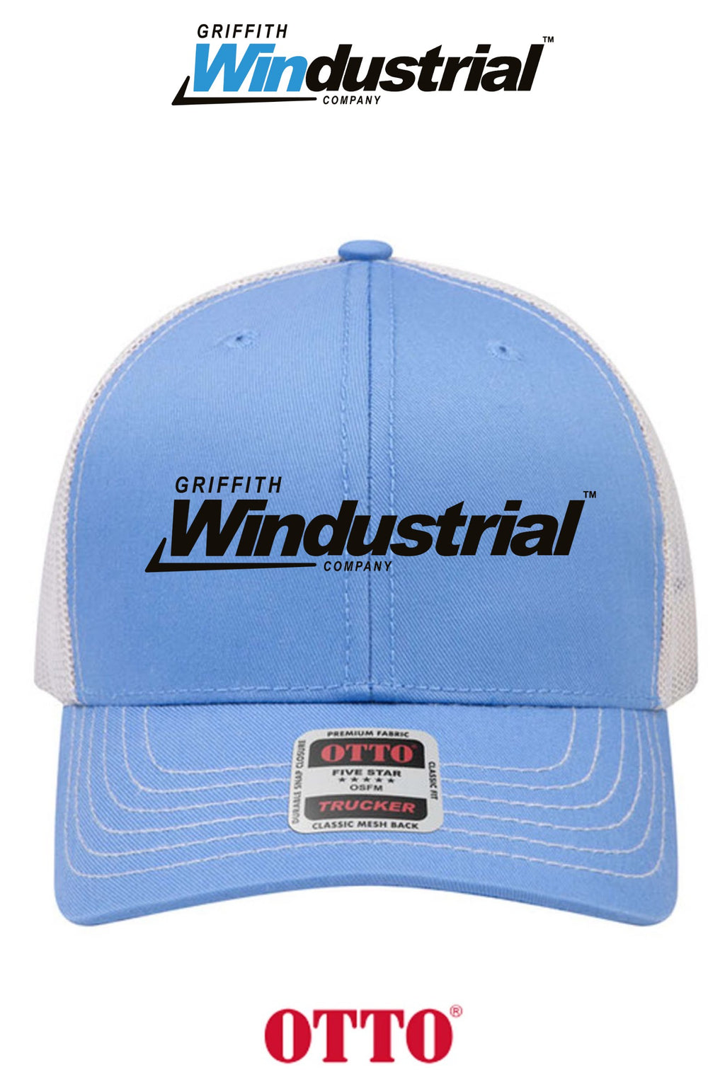 **BULK BUY SPECIAL** OTTO CAP® 6 Panel Mid Profile Mesh Back Trucker Hat - Griffith Windustrial