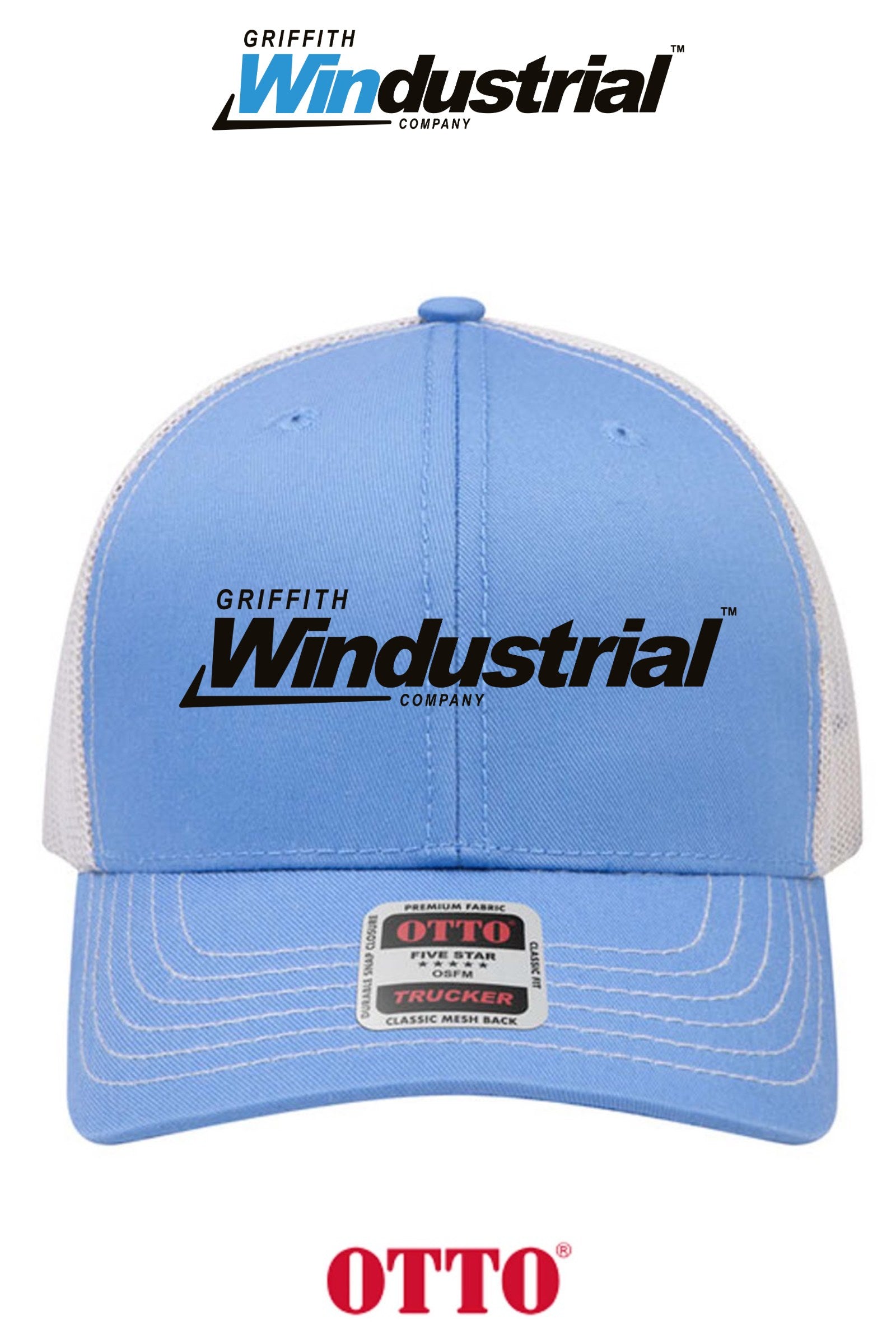 **BULK BUY SPECIAL** OTTO CAP® 6 Panel Mid Profile Mesh Back Trucker Hat - Griffith Windustrial