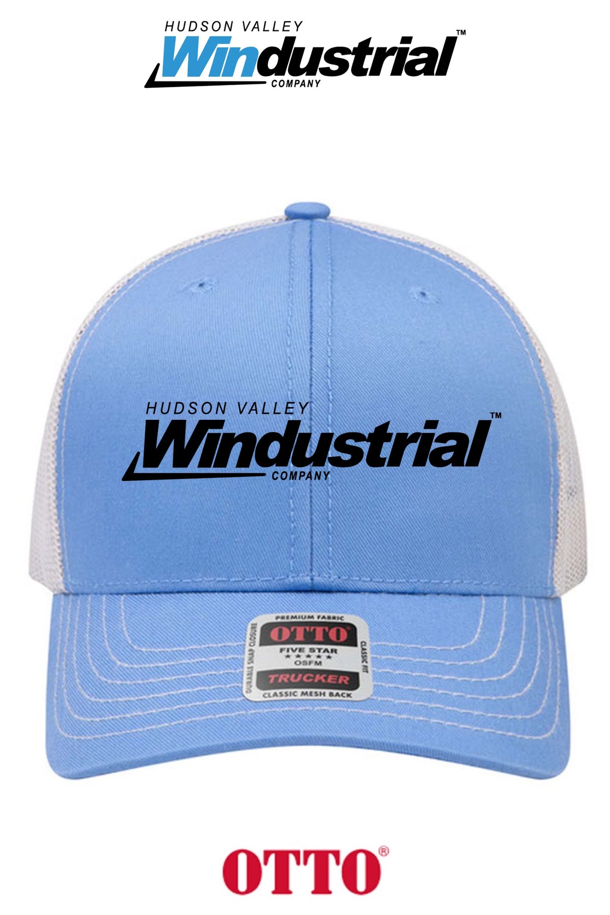 **BULK BUY SPECIAL** OTTO CAP® 6 Panel Mid Profile Mesh Back Trucker Hat - Hudson Valley Windustrial