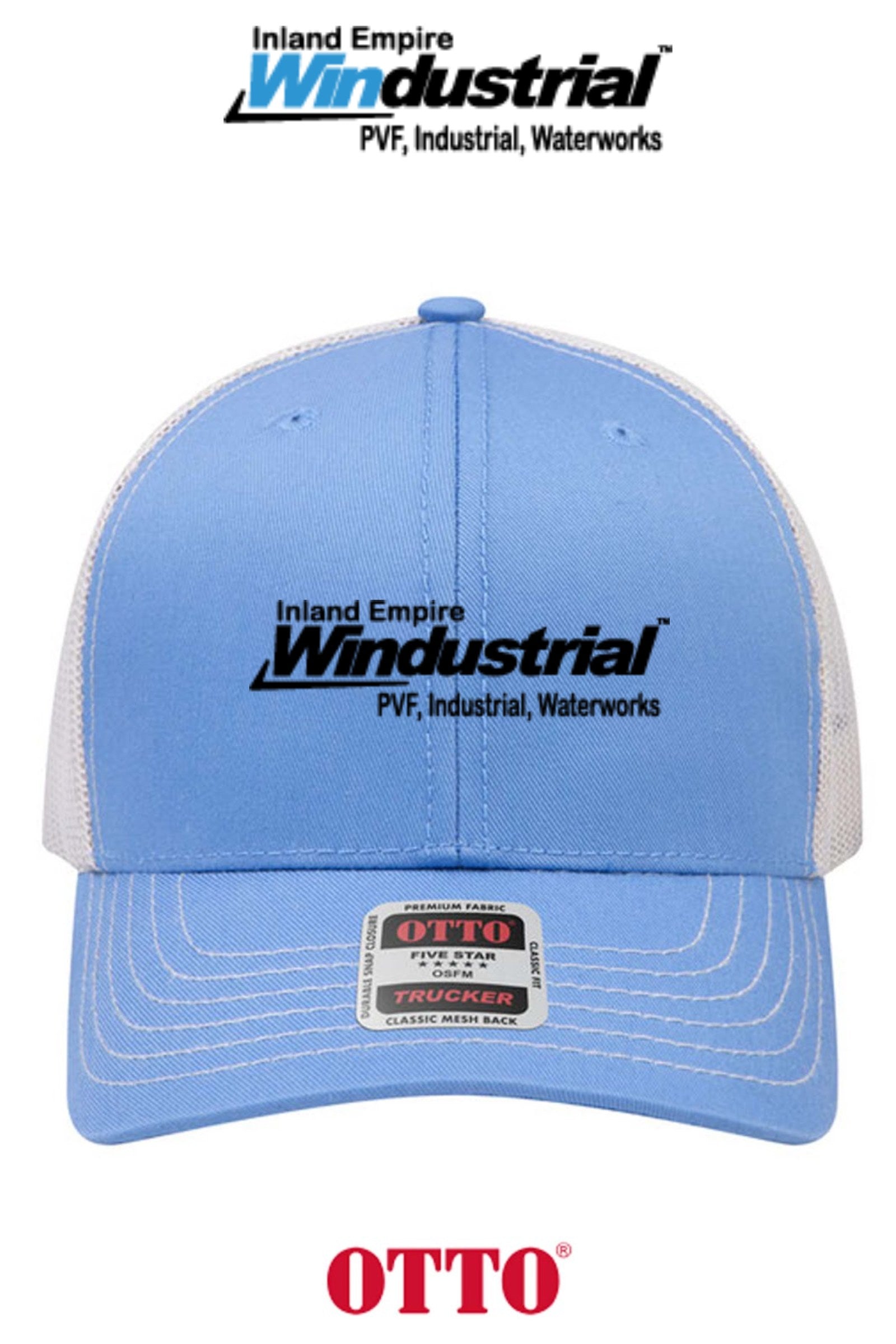 **BULK BUY SPECIAL** OTTO CAP® 6 Panel Mid Profile Mesh Back Trucker Hat - Inland Empire Windustrial
