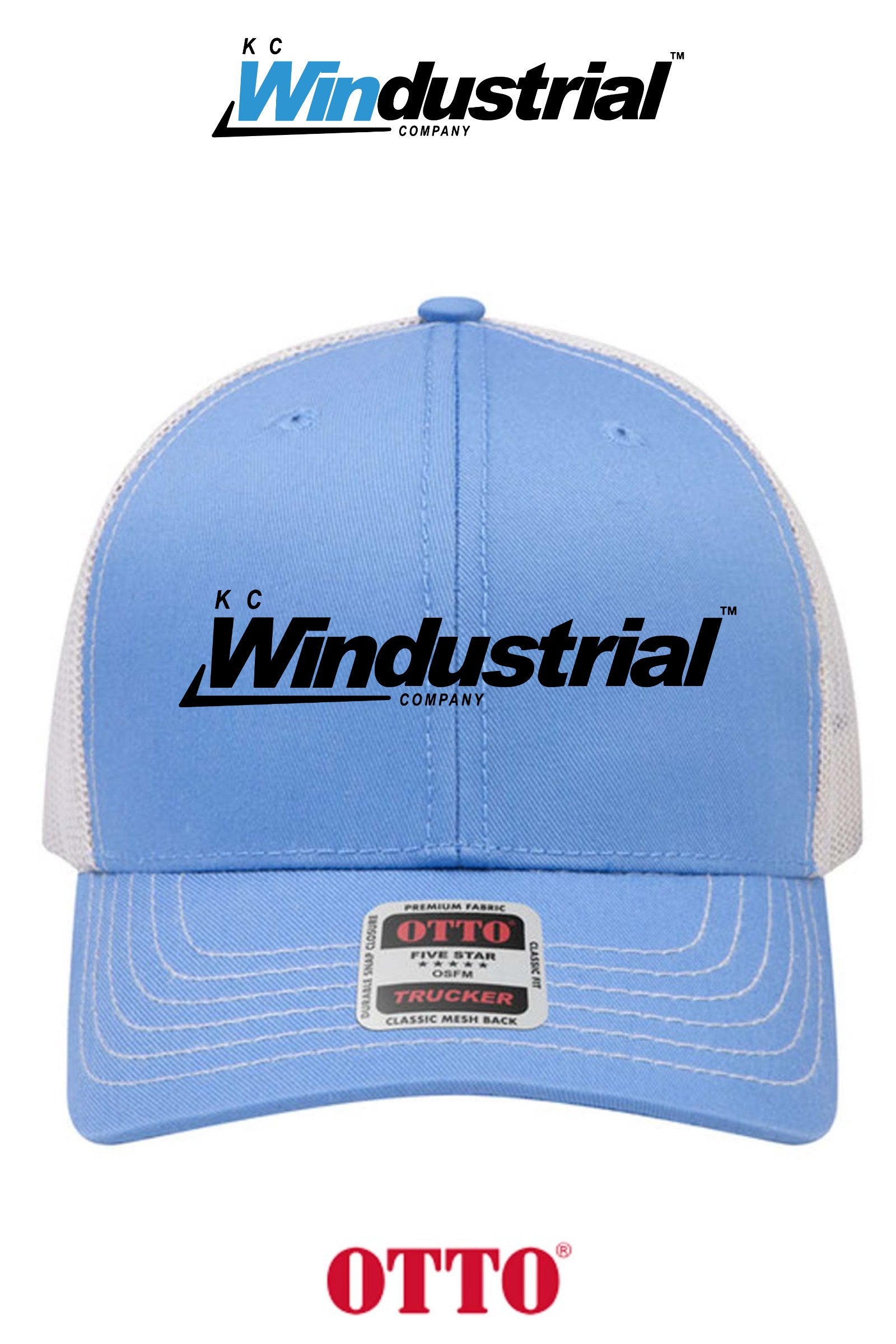**BULK BUY SPECIAL** OTTO CAP® 6 Panel Mid Profile Mesh Back Trucker Hat - KC Windustrial
