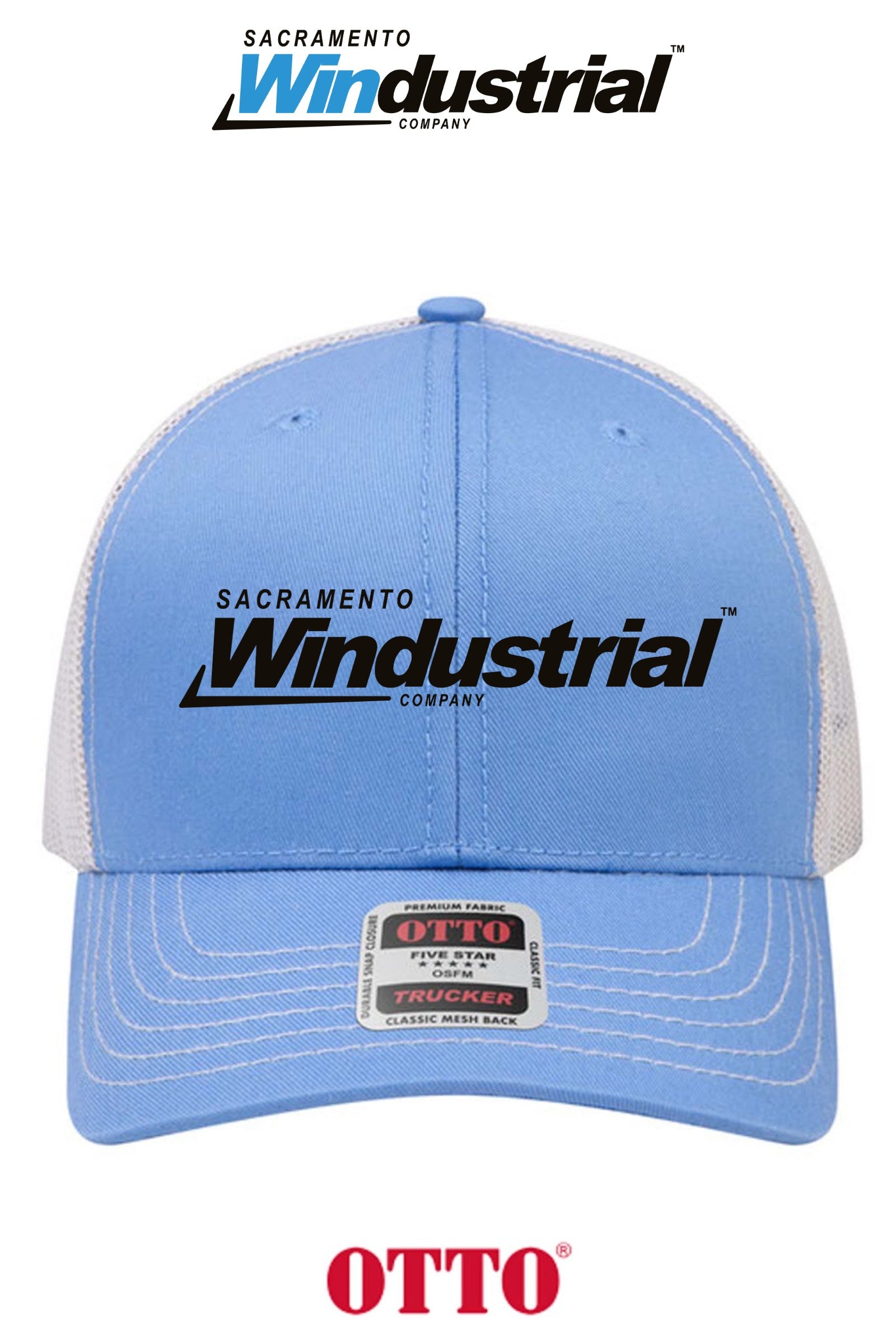 **BULK BUY SPECIAL** OTTO CAP® 6 Panel Mid Profile Mesh Back Trucker Hat - Sacramento Windustrial