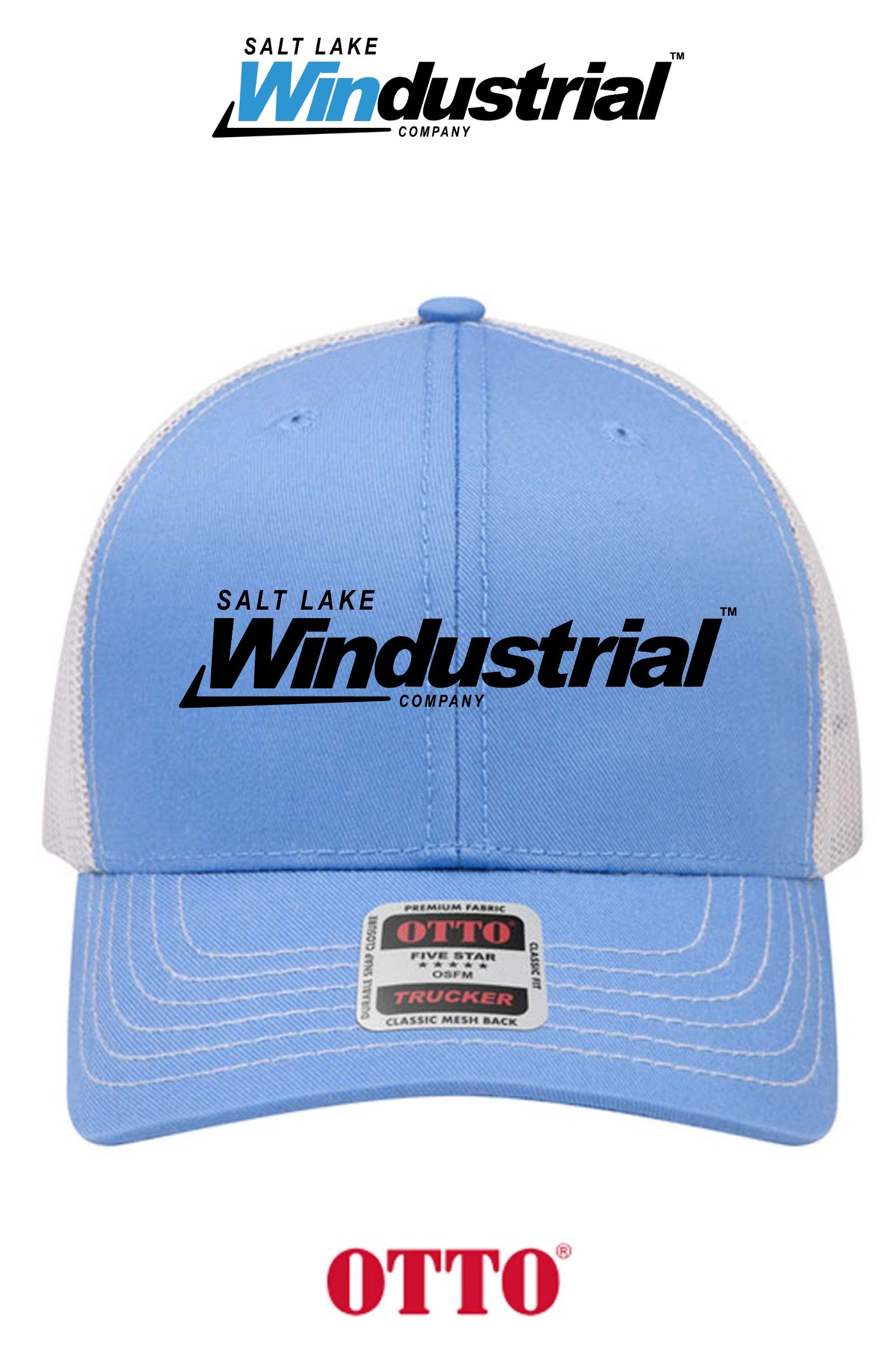 **BULK BUY SPECIAL** OTTO CAP® 6 Panel Mid Profile Mesh Back Trucker Hat - Salt Lake Windustrial