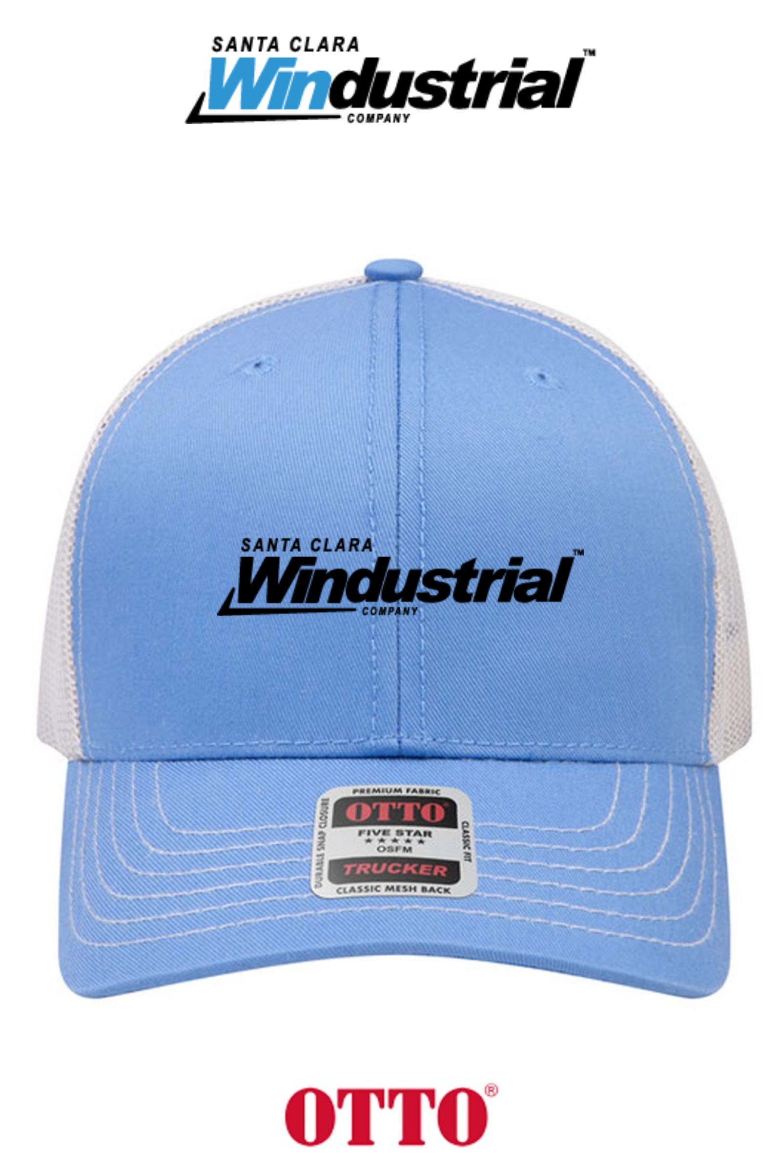 **BULK BUY SPECIAL** OTTO CAP® 6 Panel Mid Profile Mesh Back Trucker Hat - Santa Clara Windustrial