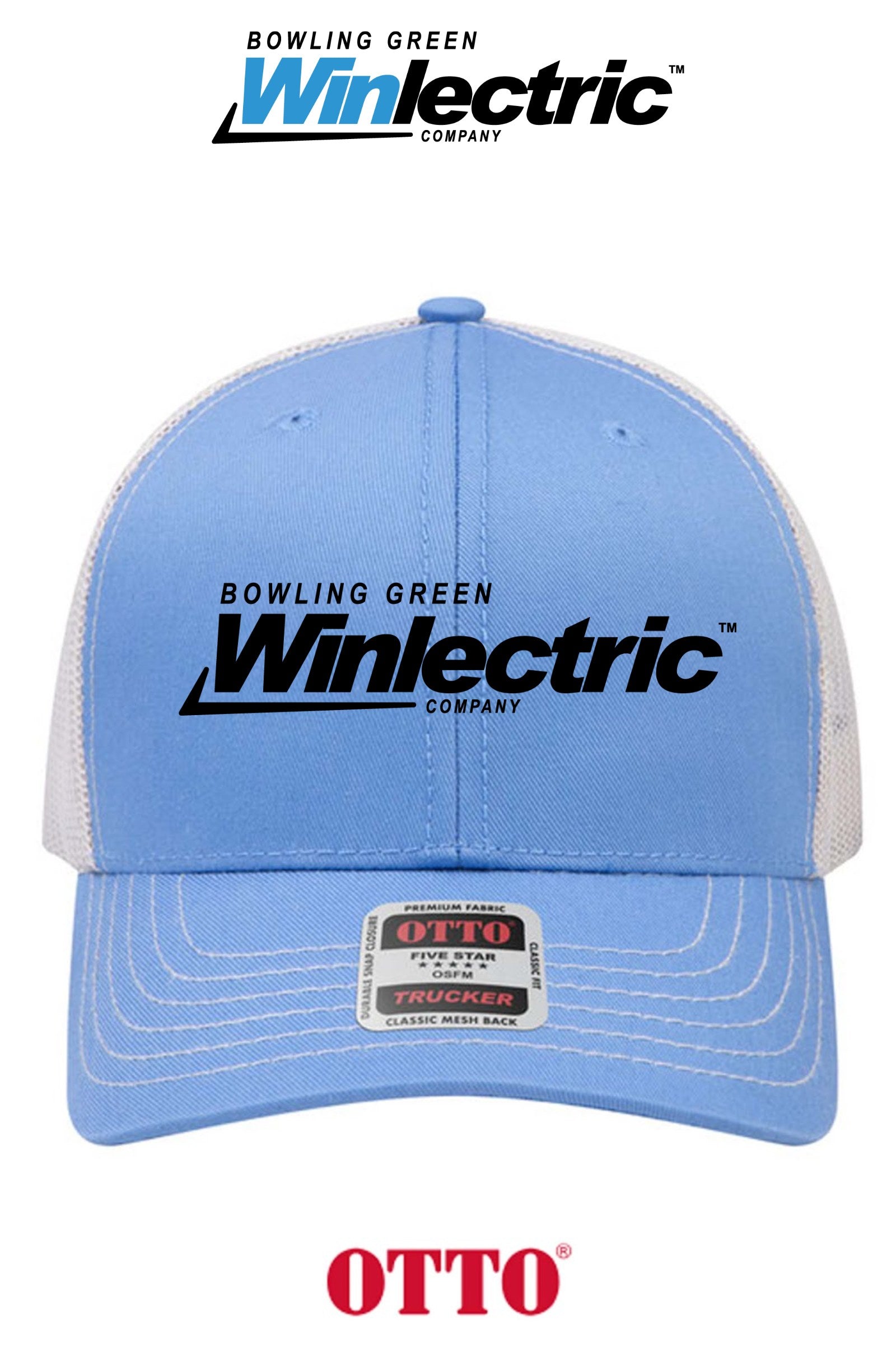**BULK BUY SPECIAL** OTTO CAP® 6 Panel Mid Profile Mesh Back Trucker Hat - Bowling Green Winlectric