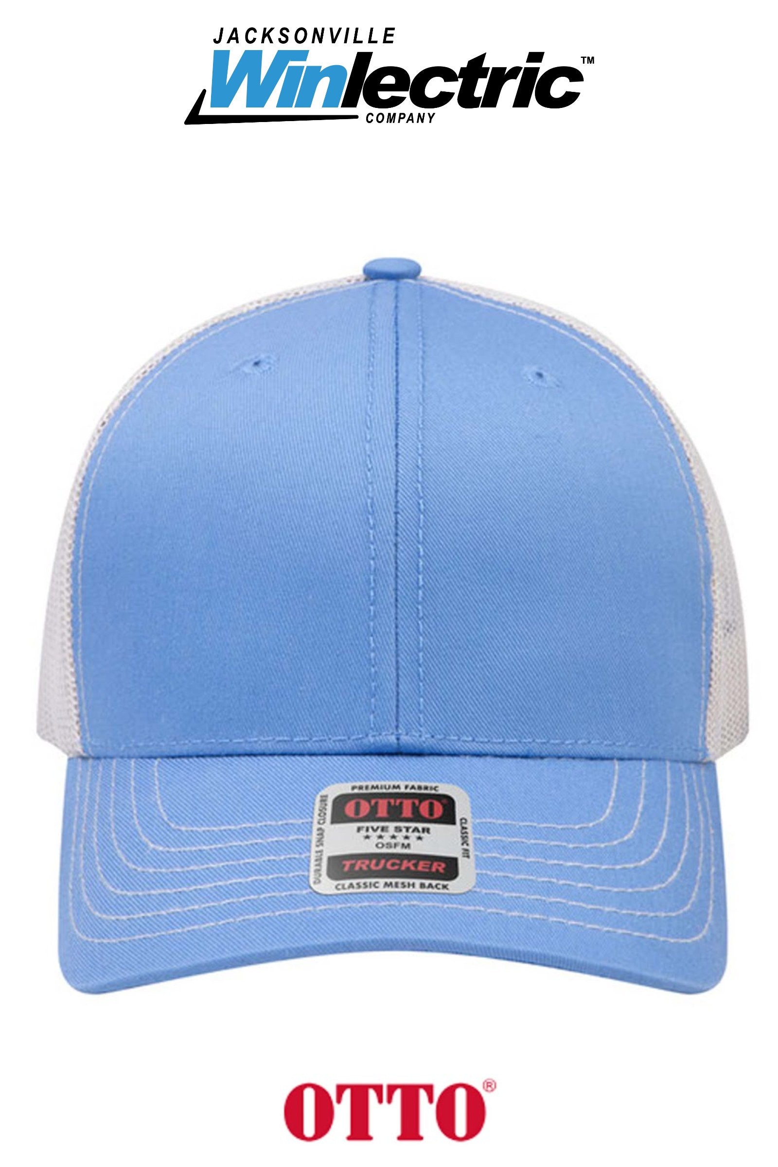 **BULK BUY SPECIAL** OTTO CAP® 6 Panel Mid Profile Mesh Back Trucker Hat - Jacksonville Winlectric