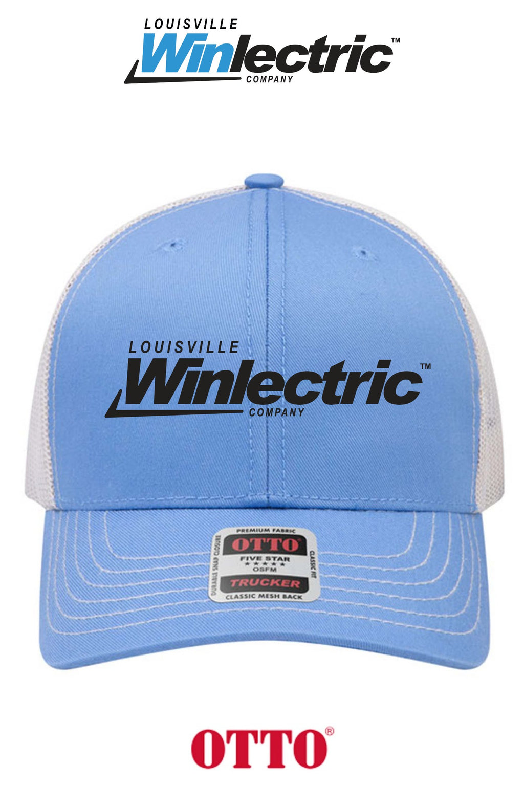 **BULK BUY SPECIAL** OTTO CAP® 6 Panel Mid Profile Mesh Back Trucker Hat - Louisville Winlectric