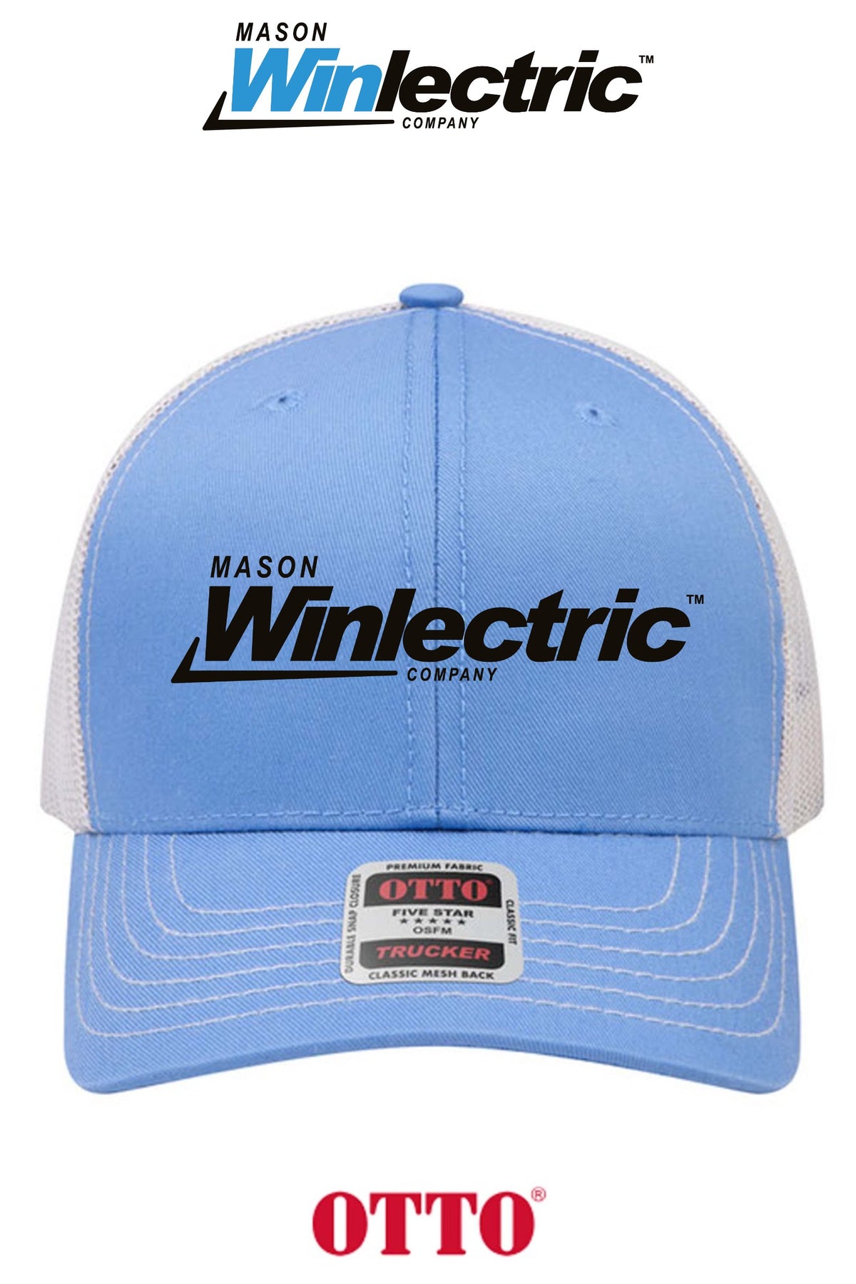 **BULK BUY SPECIAL** OTTO CAP® 6 Panel Mid Profile Mesh Back Trucker Hat - Mason Winlectric