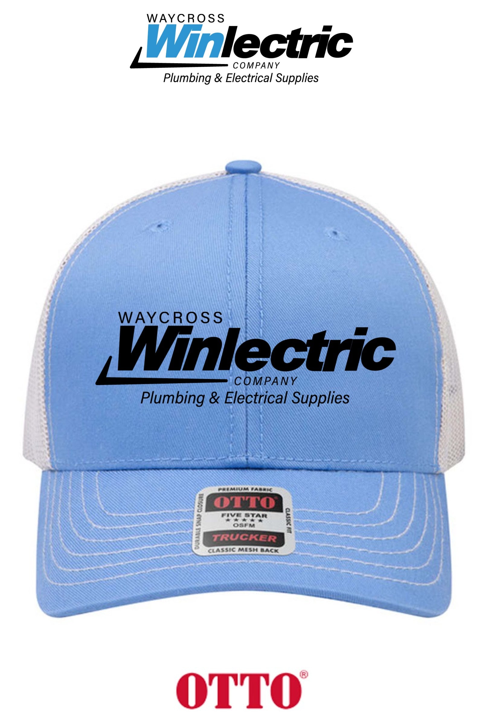 **BULK BUY SPECIAL** OTTO CAP® 6 Panel Mid Profile Mesh Back Trucker Hat - Waycross Winlectric